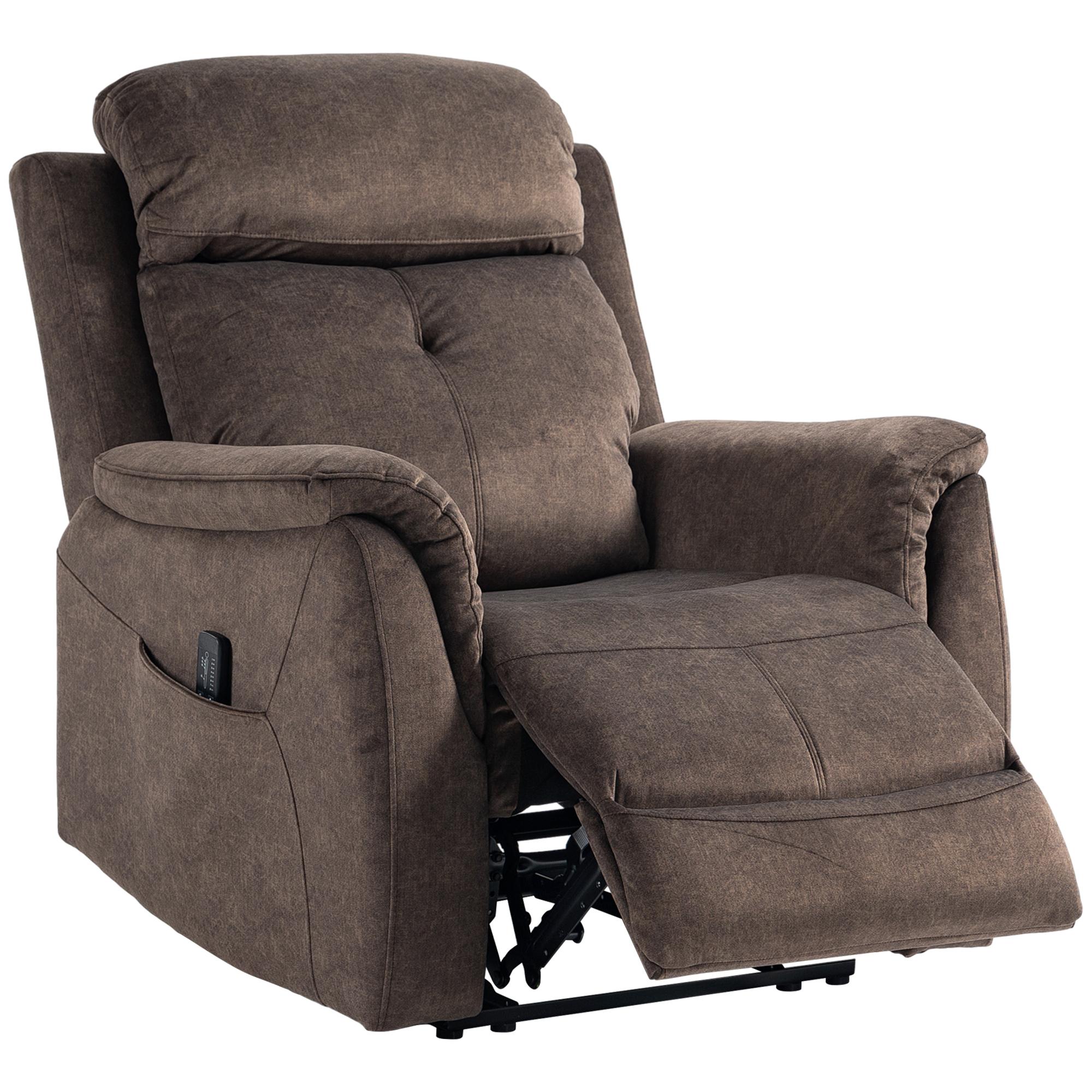 Brown Vibrating Recliner Chair with 8-Point Massage