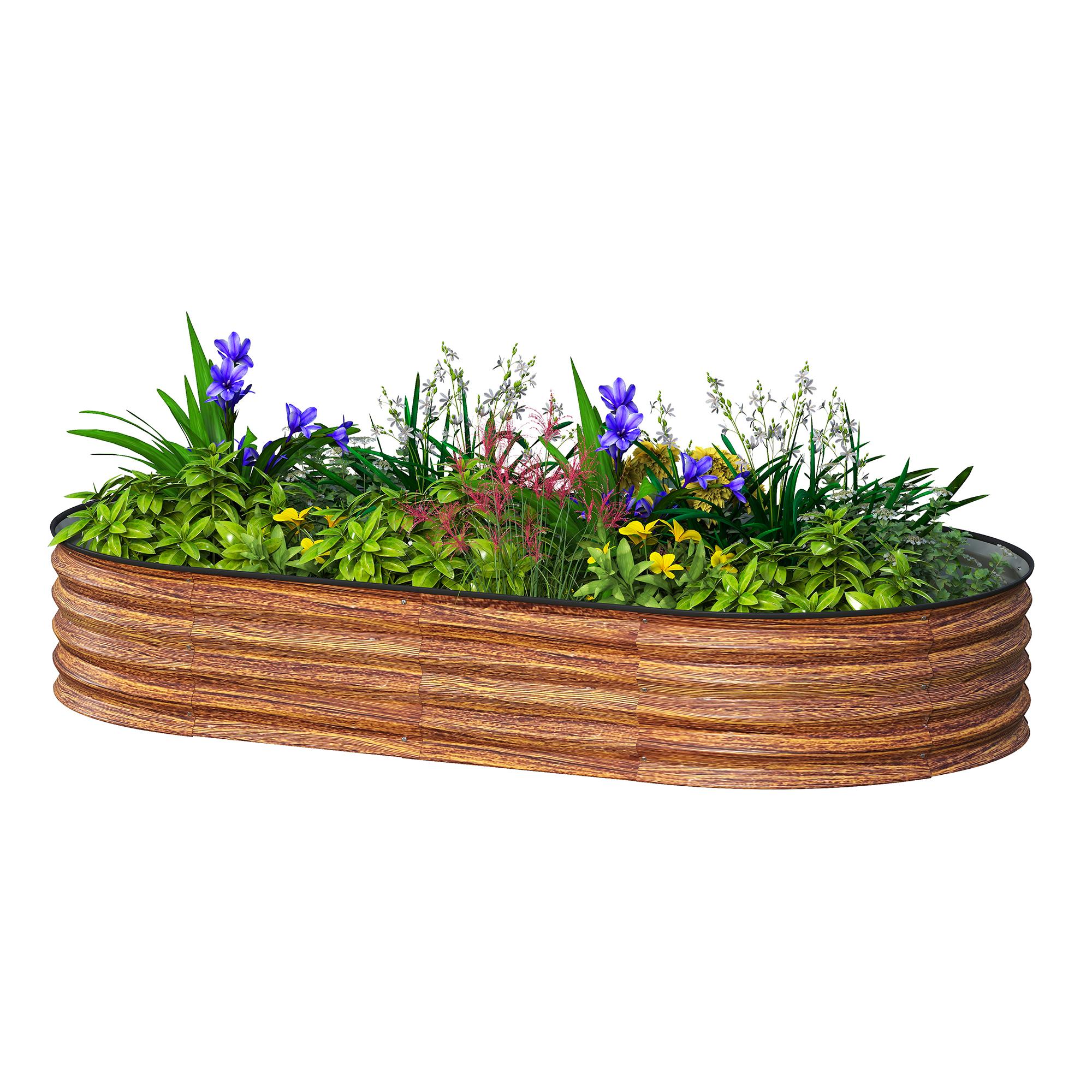 Brown Galvanized Raised Bed, 6' x 3' Modular Planter