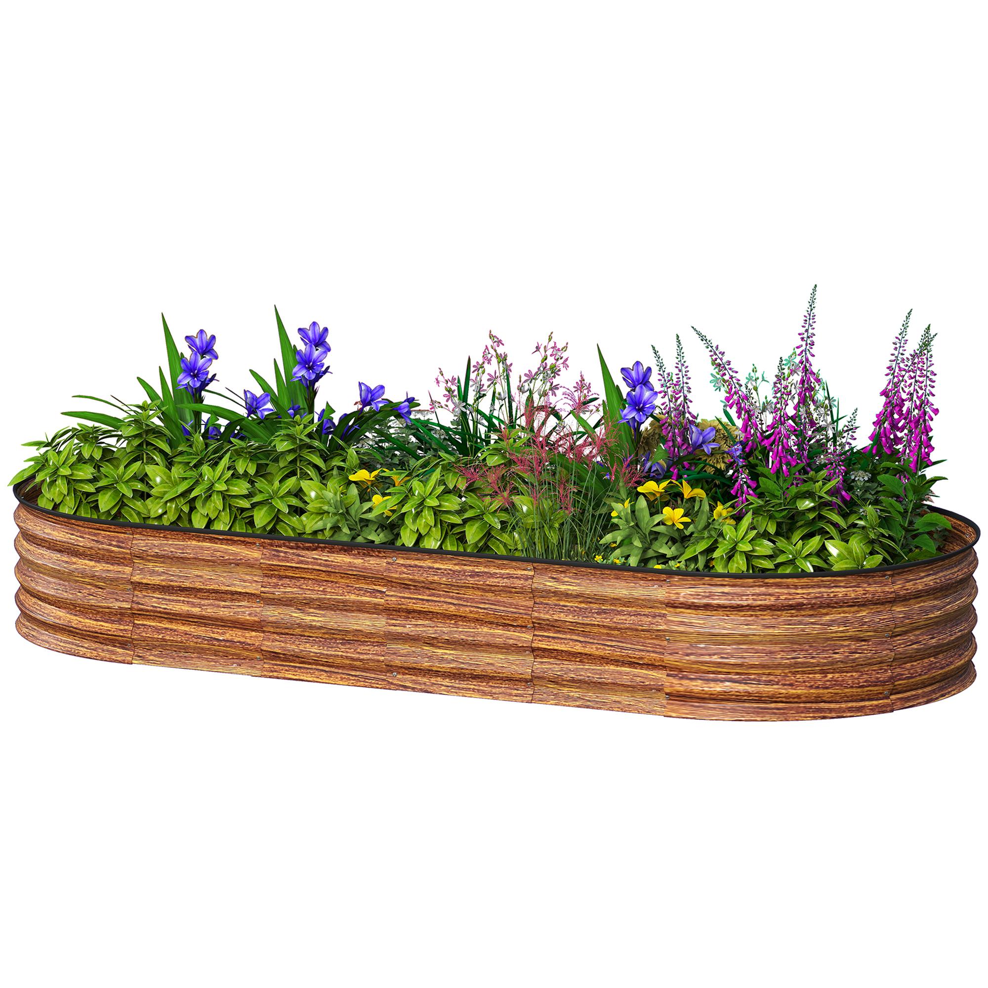 7 x 3 Brown Planter, Galvanized Steel Raised Bed