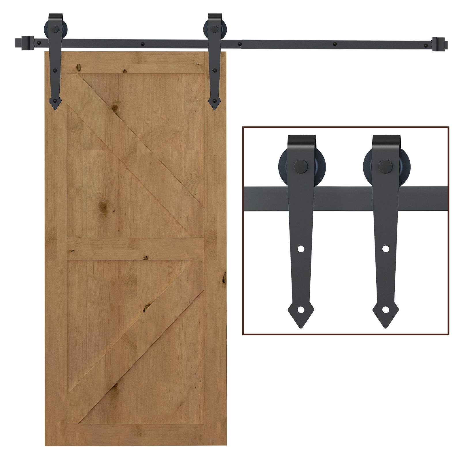 Brown Barn Door Track, Carbon Steel, 200 cm Kit