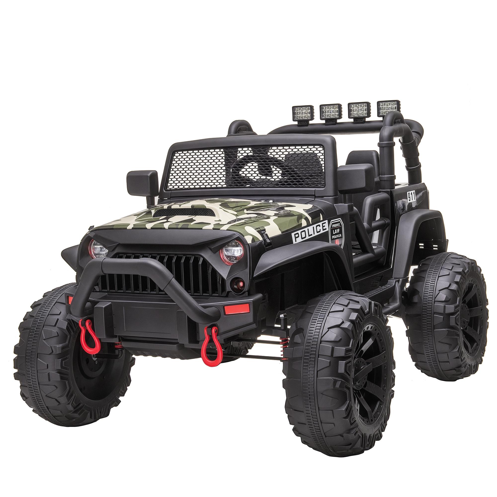 Camouflage Police Ride On Car with Parental Remote
