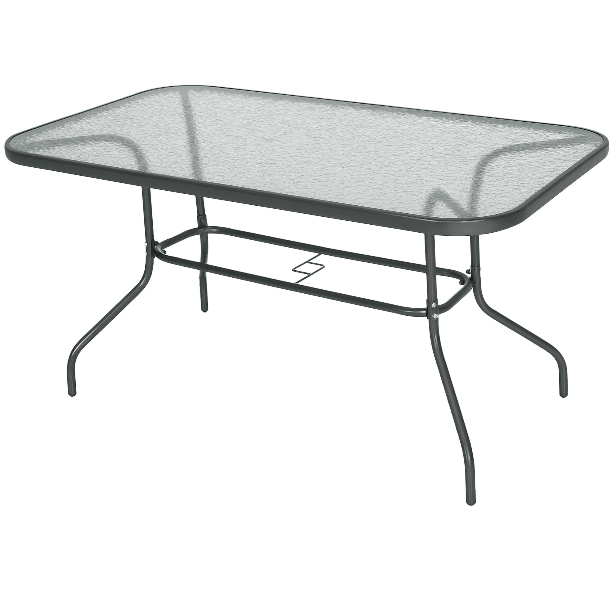 Carbon Grey Patio Dining Table with Umbrella Hole, 55"