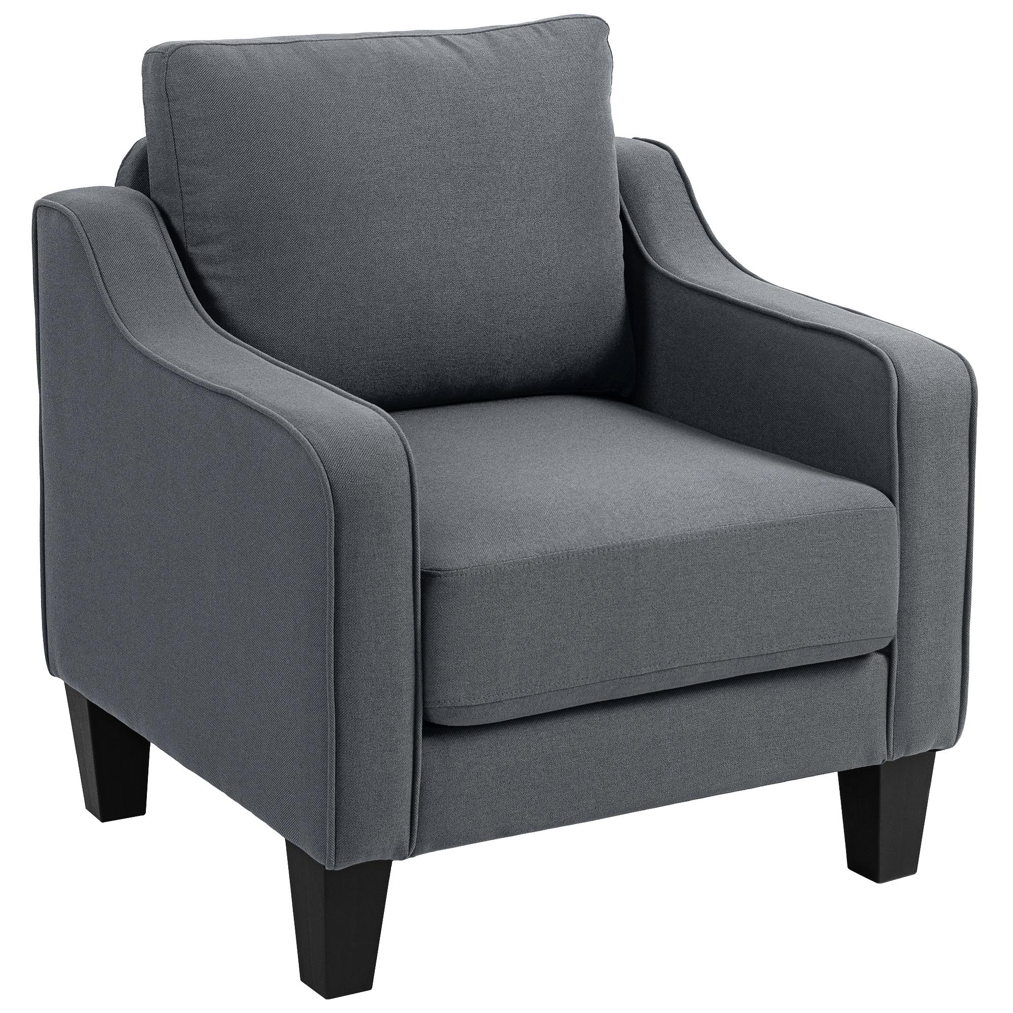 Charcoal Grey Pocket Spring Chair, 30-Inch Accent Seating