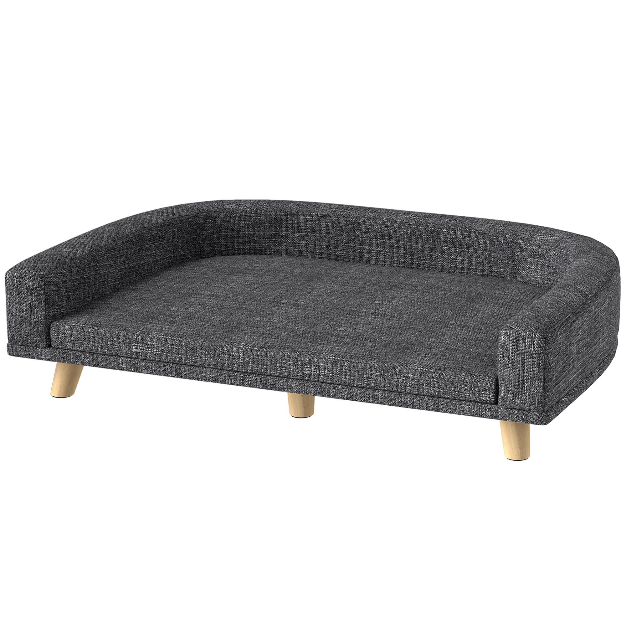 Charcoal Grey Large Dog Sofa with Washable Cover