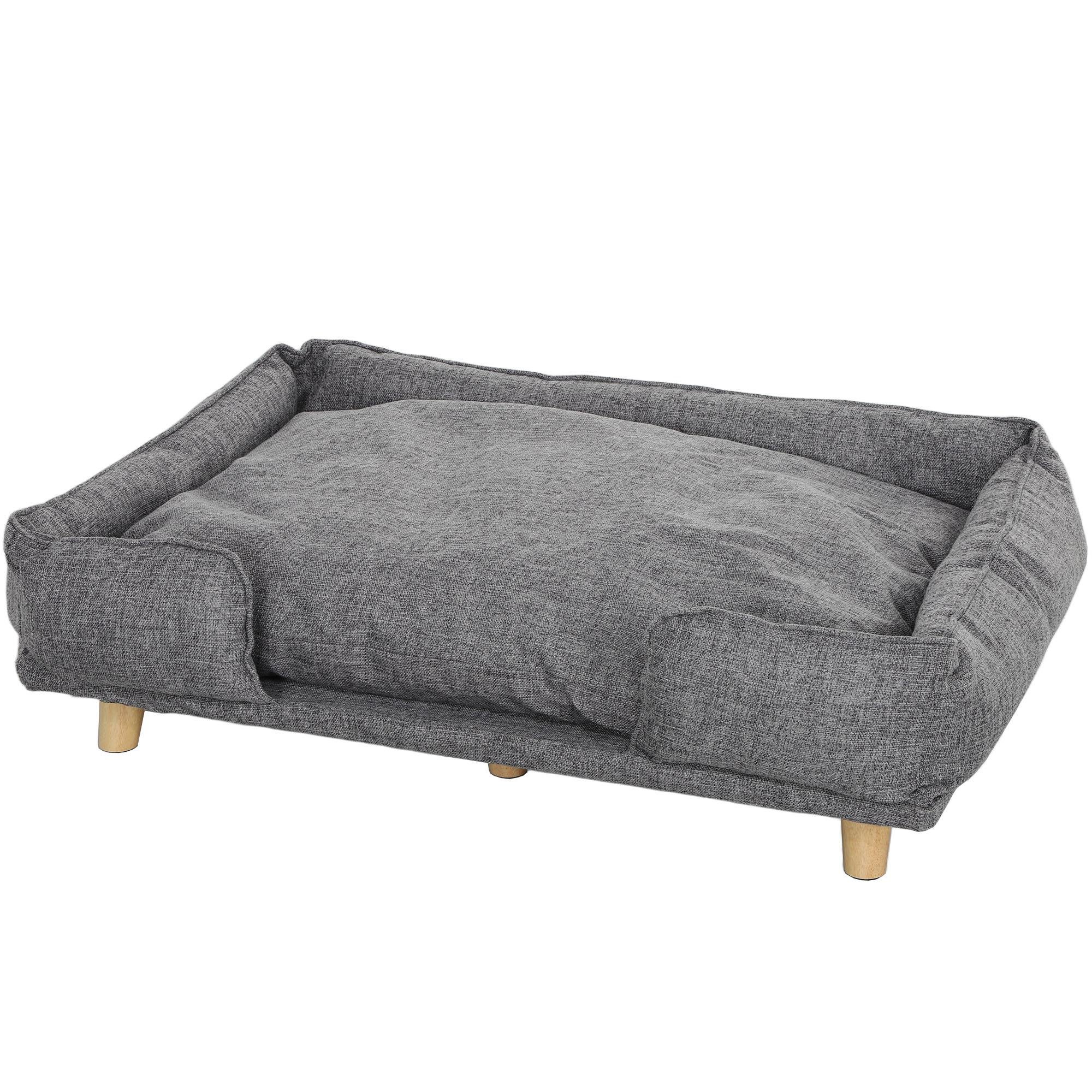 Charcoal Grey Dog Sofa, Washable Cushion for Large Dogs