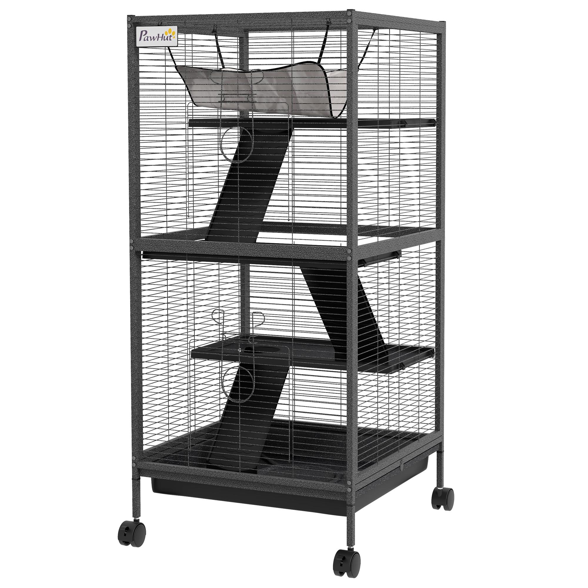 Charcoal Grey Small Animal Cage with Hammock
