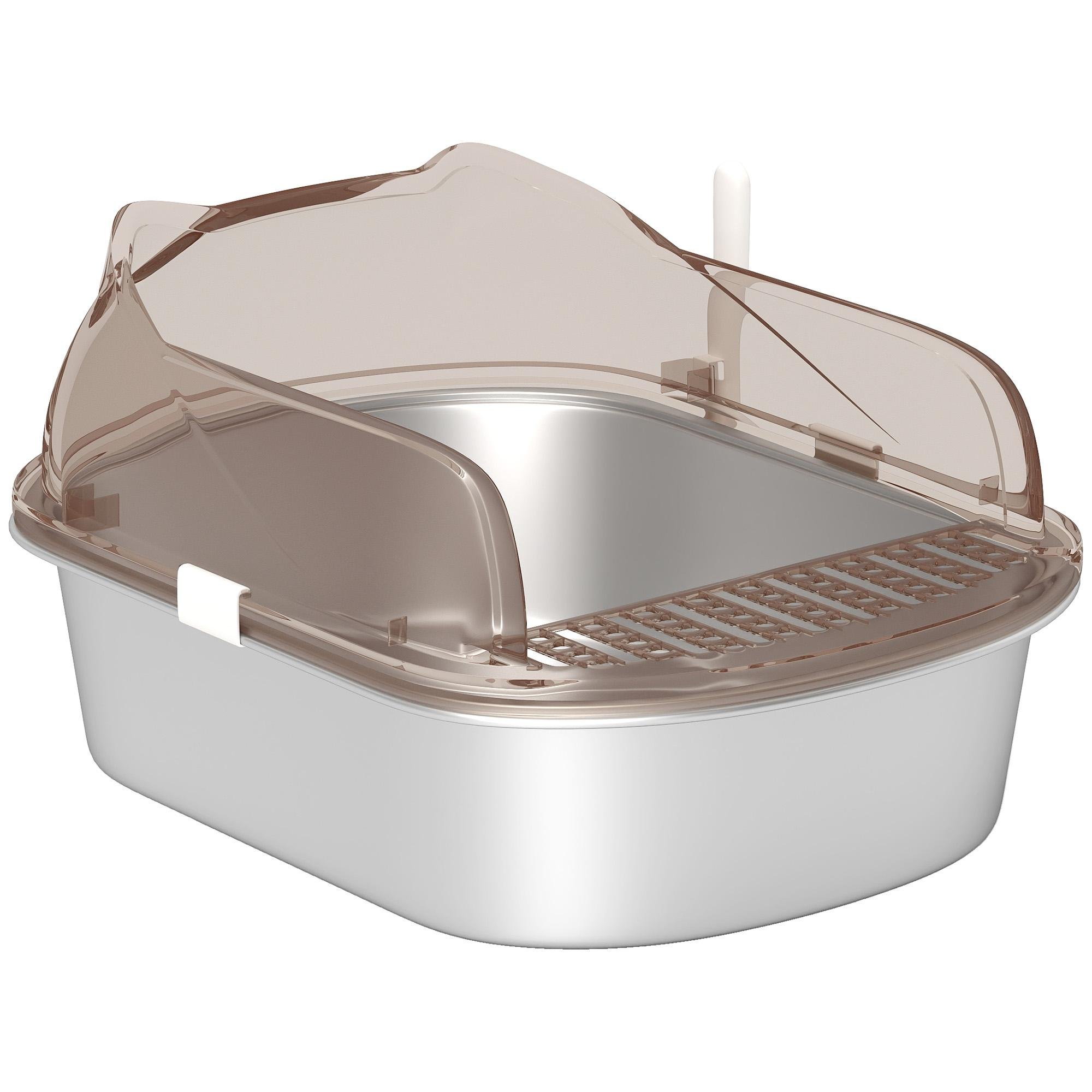 Charcoal Grey Stainless Litter Box with Enclosure
