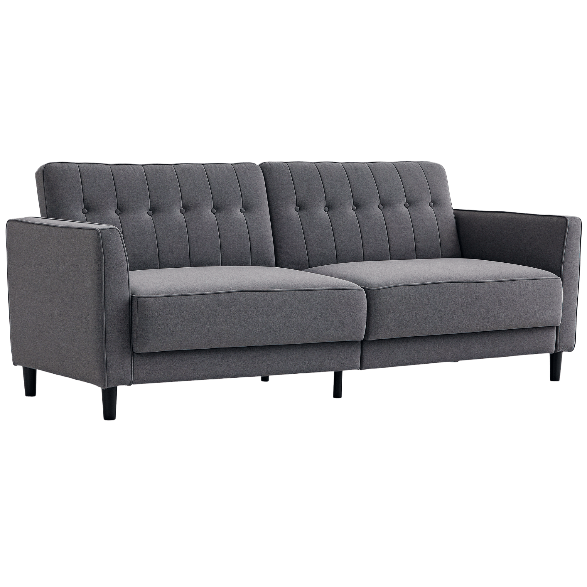 Charcoal Grey Sofa Bed with 3-Position Adjustable Back
