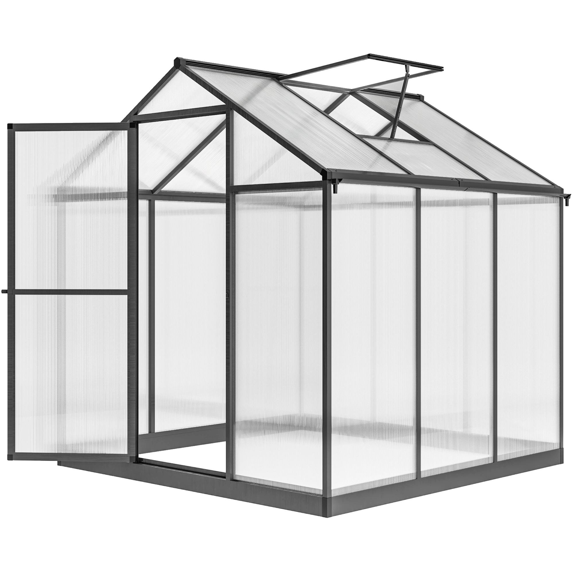6 x 8 Polycarbonate Greenhouse with Rain Gutters