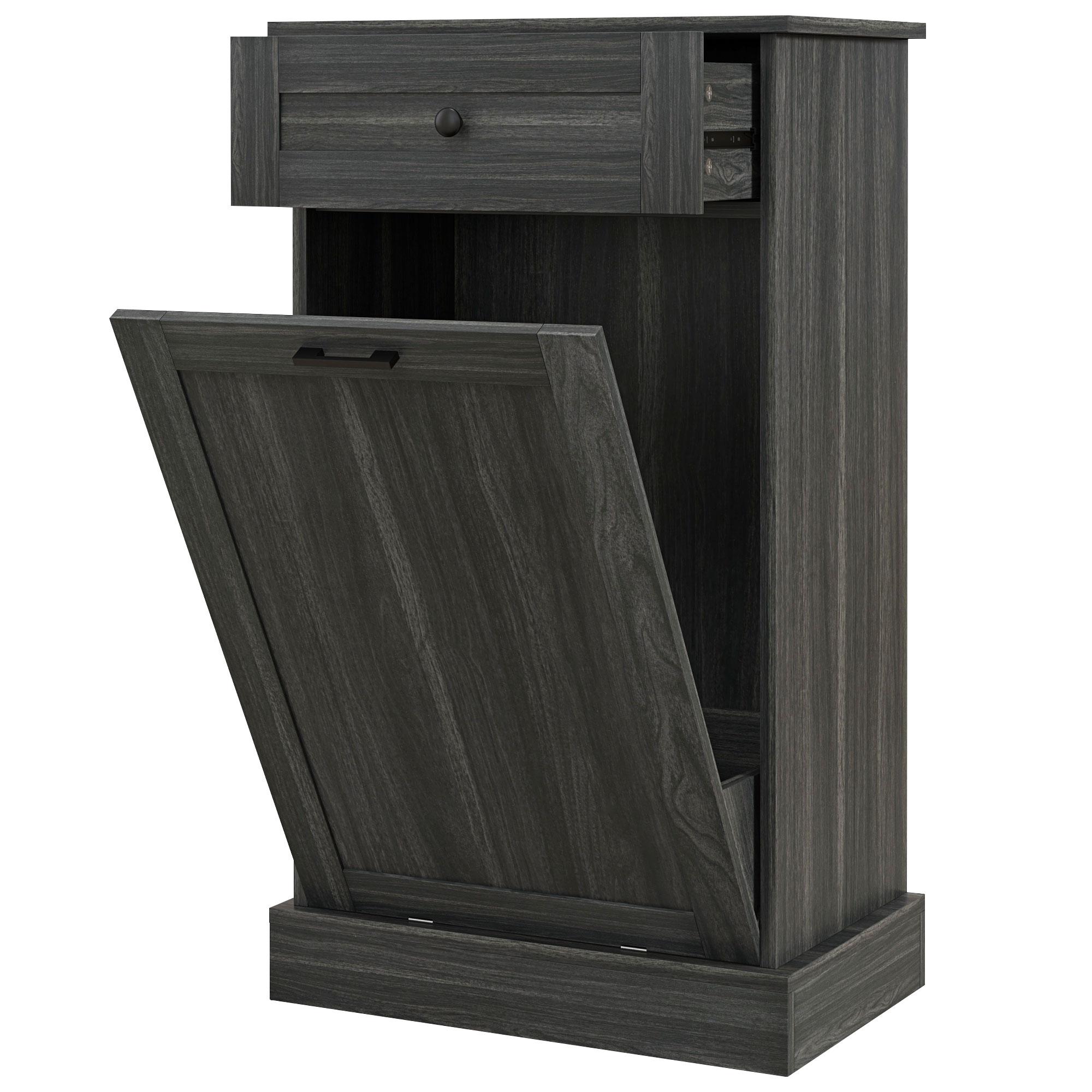 Charcoal Grey Waste Cabinet with Tilt-Out Door