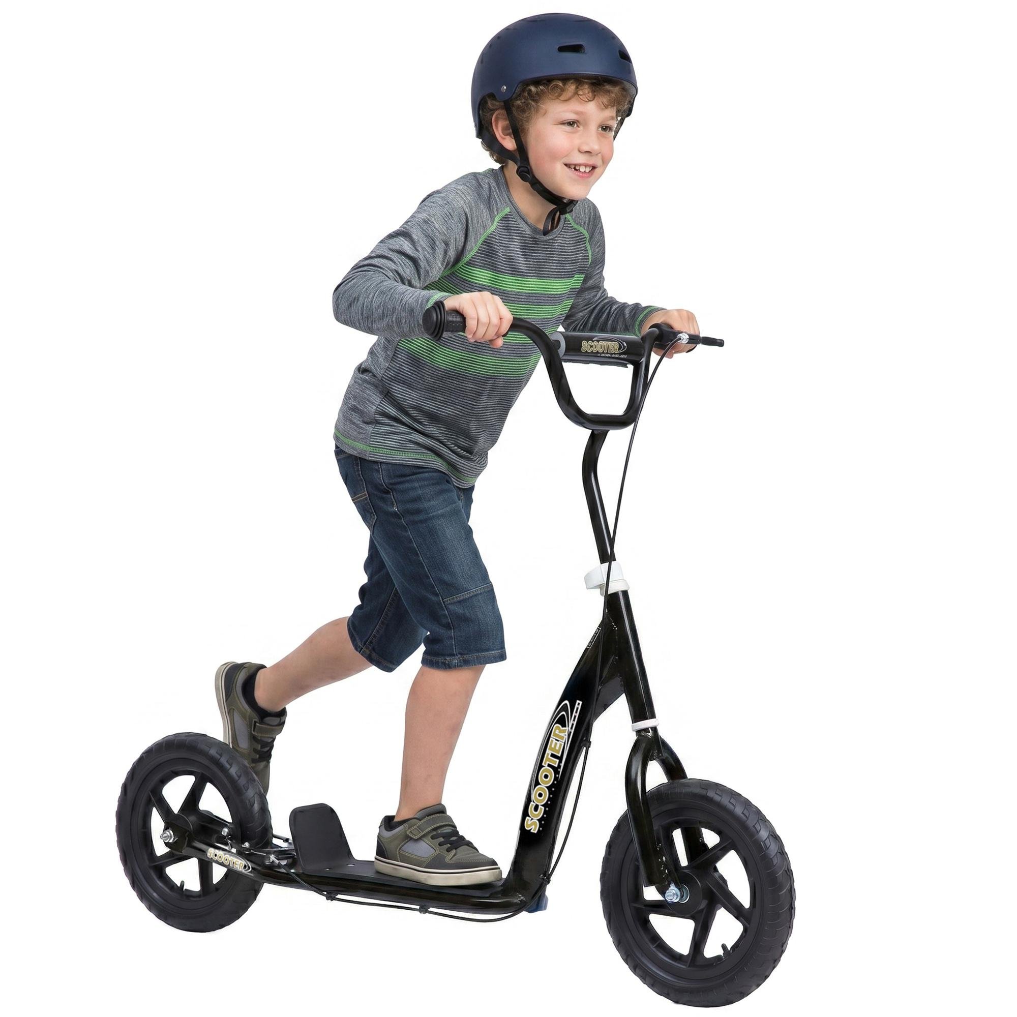 Black 12 Inch Kids Scooter with Adjustable Handlebar