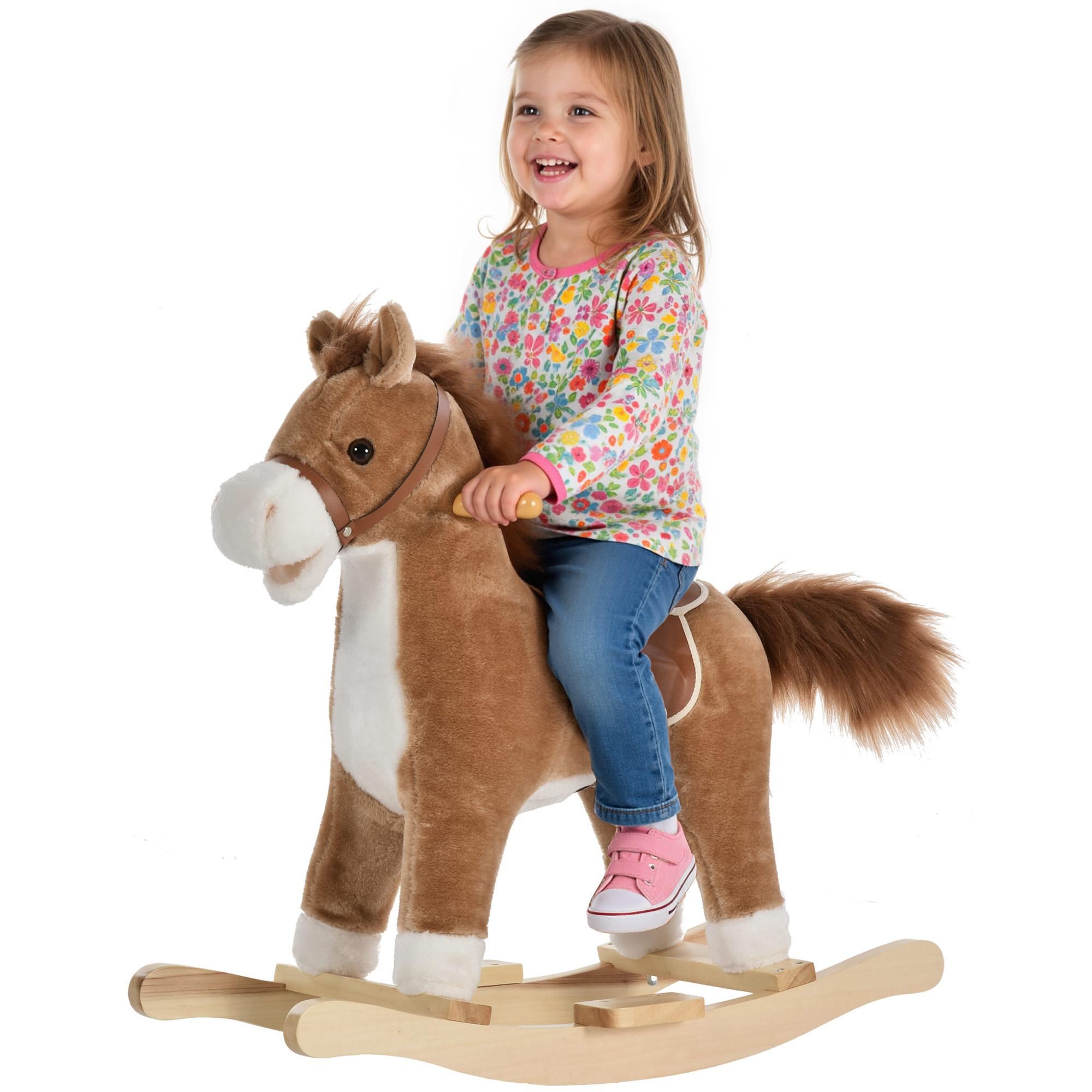 Brown Sound Rocking Horse with Moving Mouth and Tail