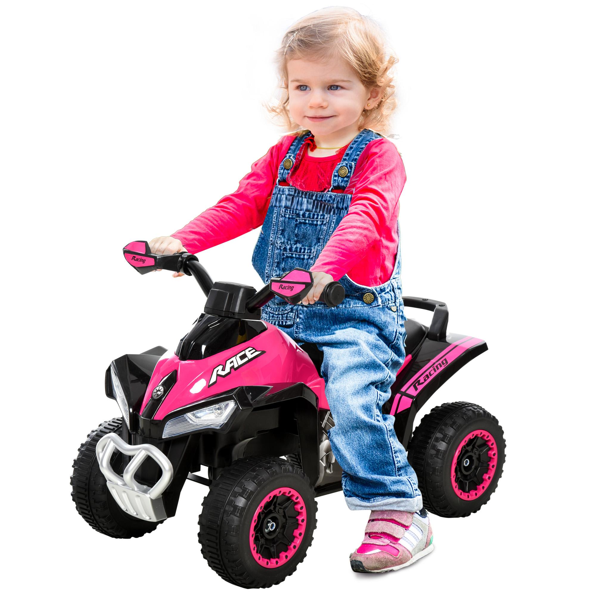 Pink Foot-to-Floor Ride-On Car with Music and Lights
