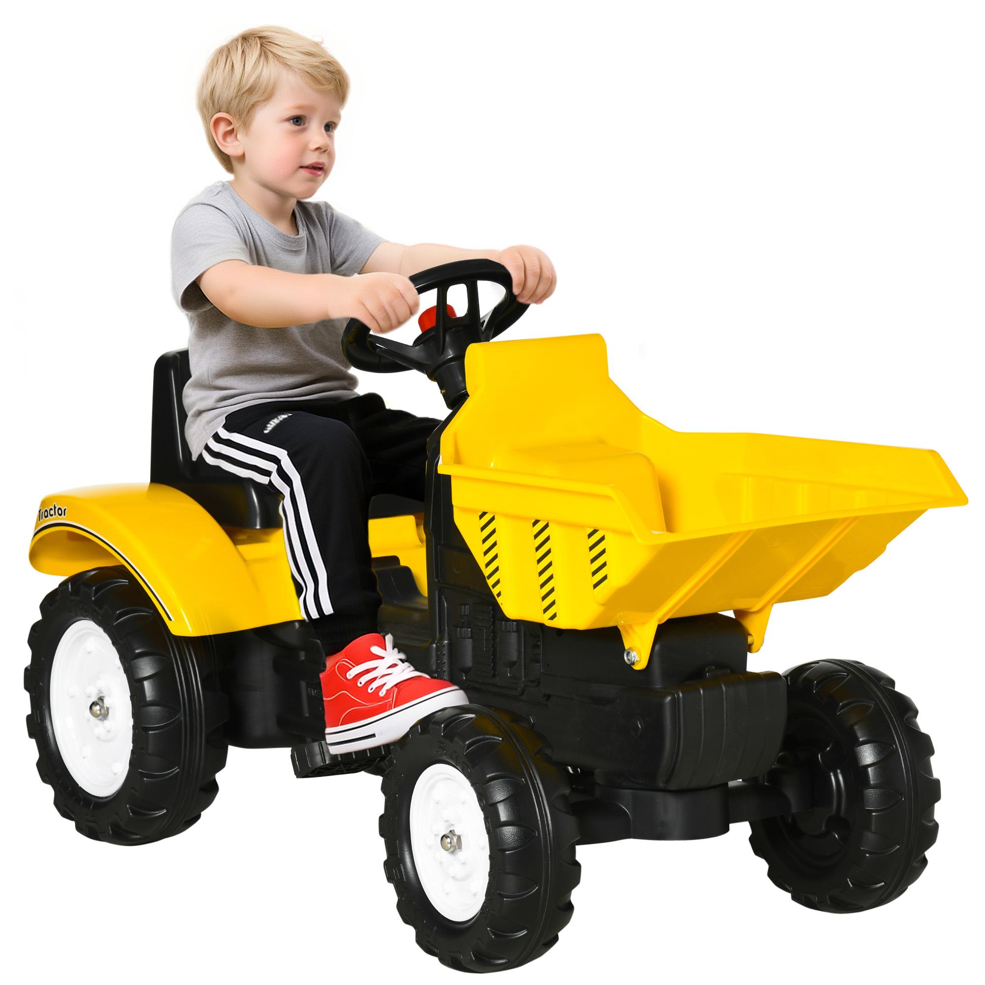 Yellow Pedal Excavator with Manual Bucket