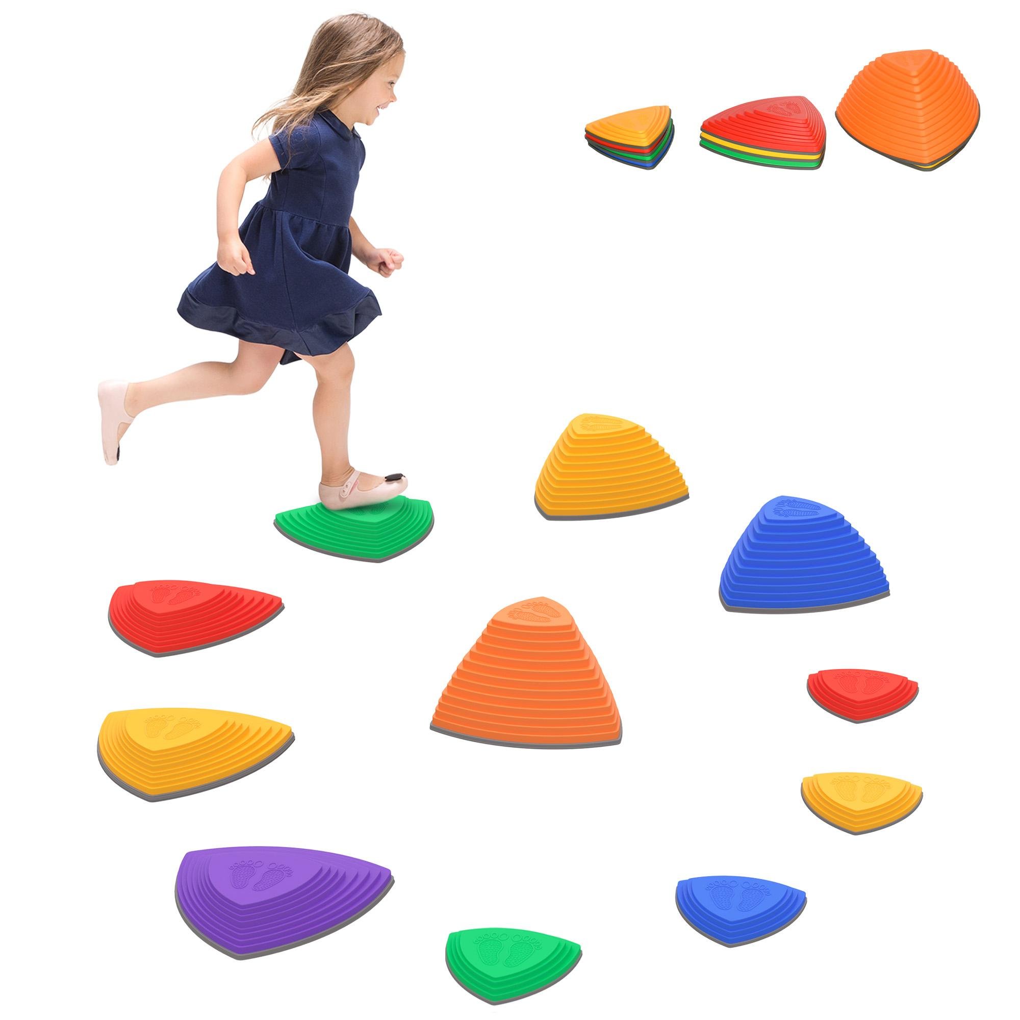 Multicolour Stepping Stones, 11-Piece Balance Set for Kids