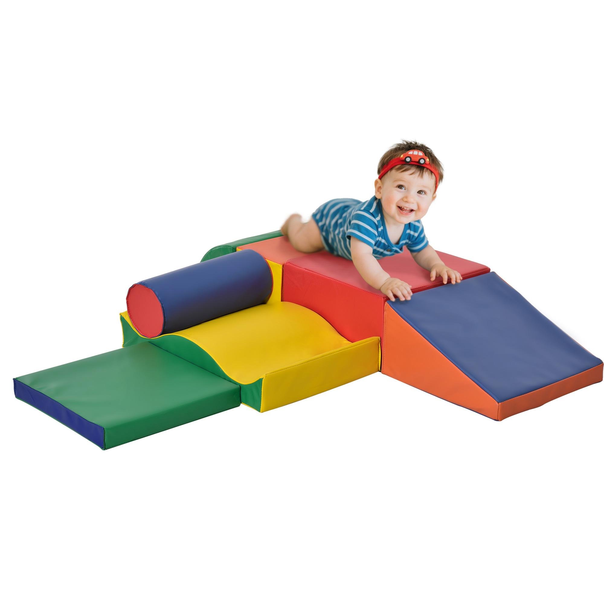 Seven Piece PU Climbing Set, Multicolour Foam Blocks