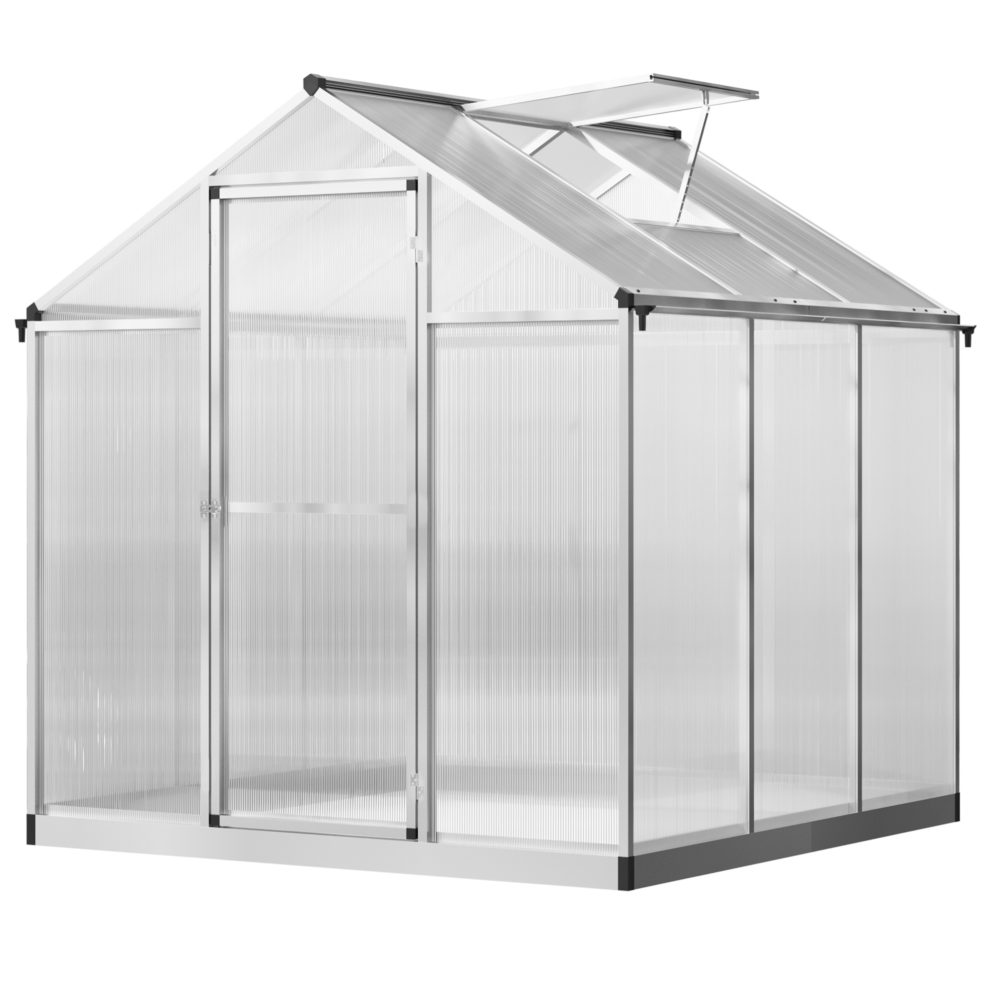 6 x 6 Clear Greenhouse with 4mm Polycarbonate Panels