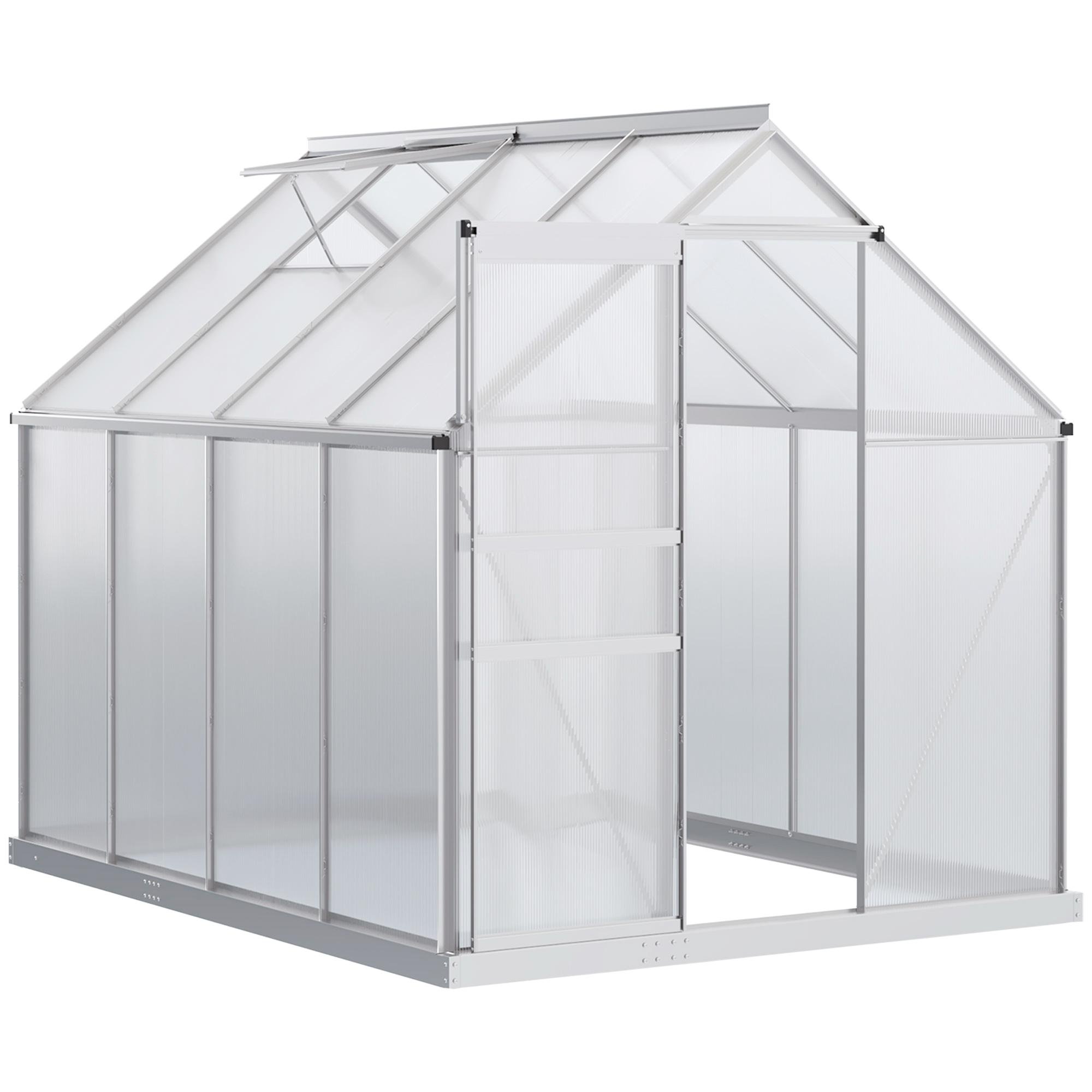 6 x 8 Clear Greenhouse with Adjustable Roof Vent