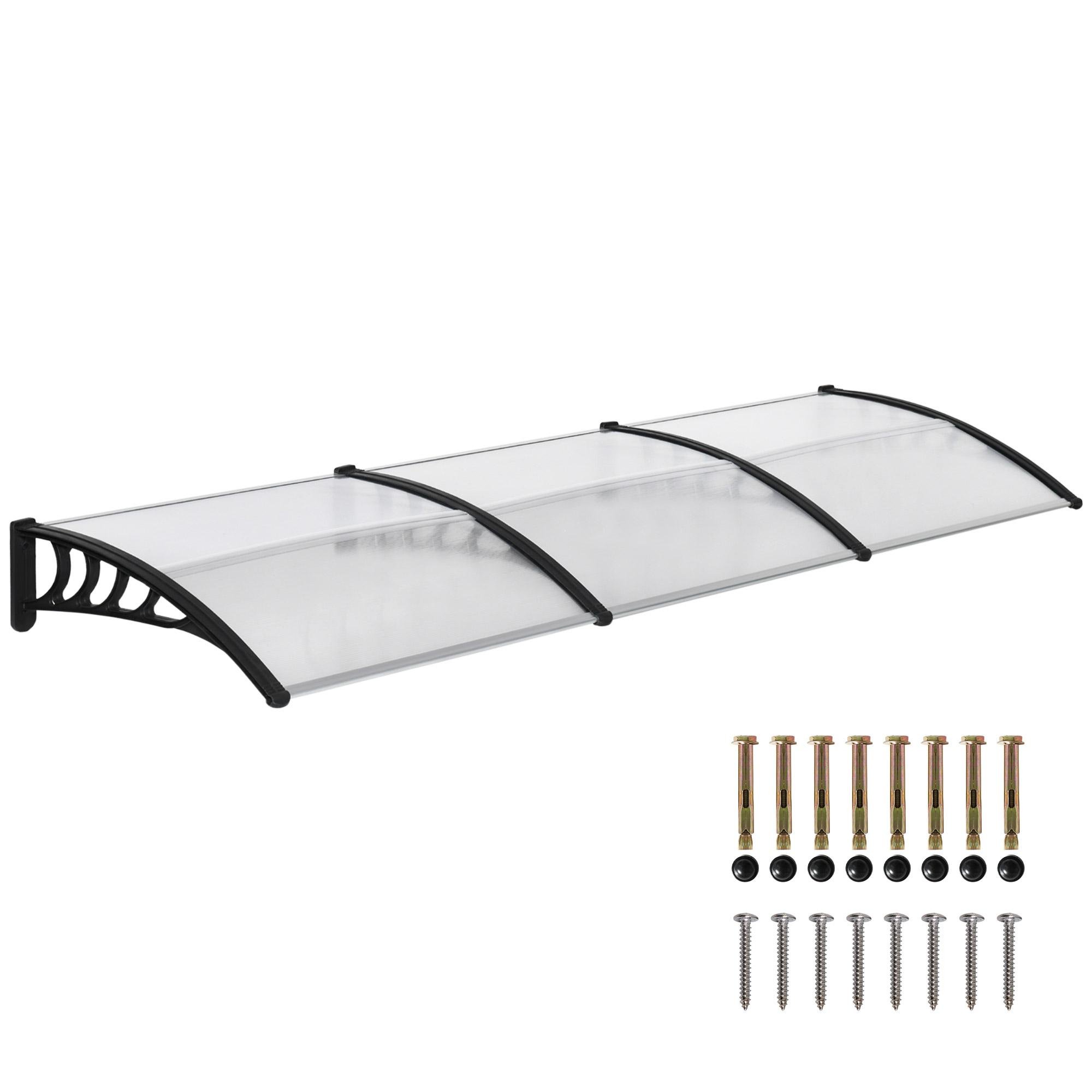 Clear 120 Inch Door Canopy with UV Coverage, 120 x 40 in