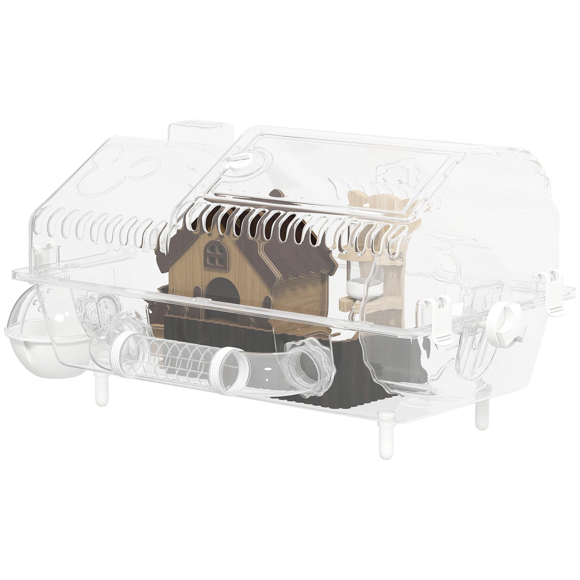 Clear Plastic Hamster Cage with Deep Base, 21.5 in