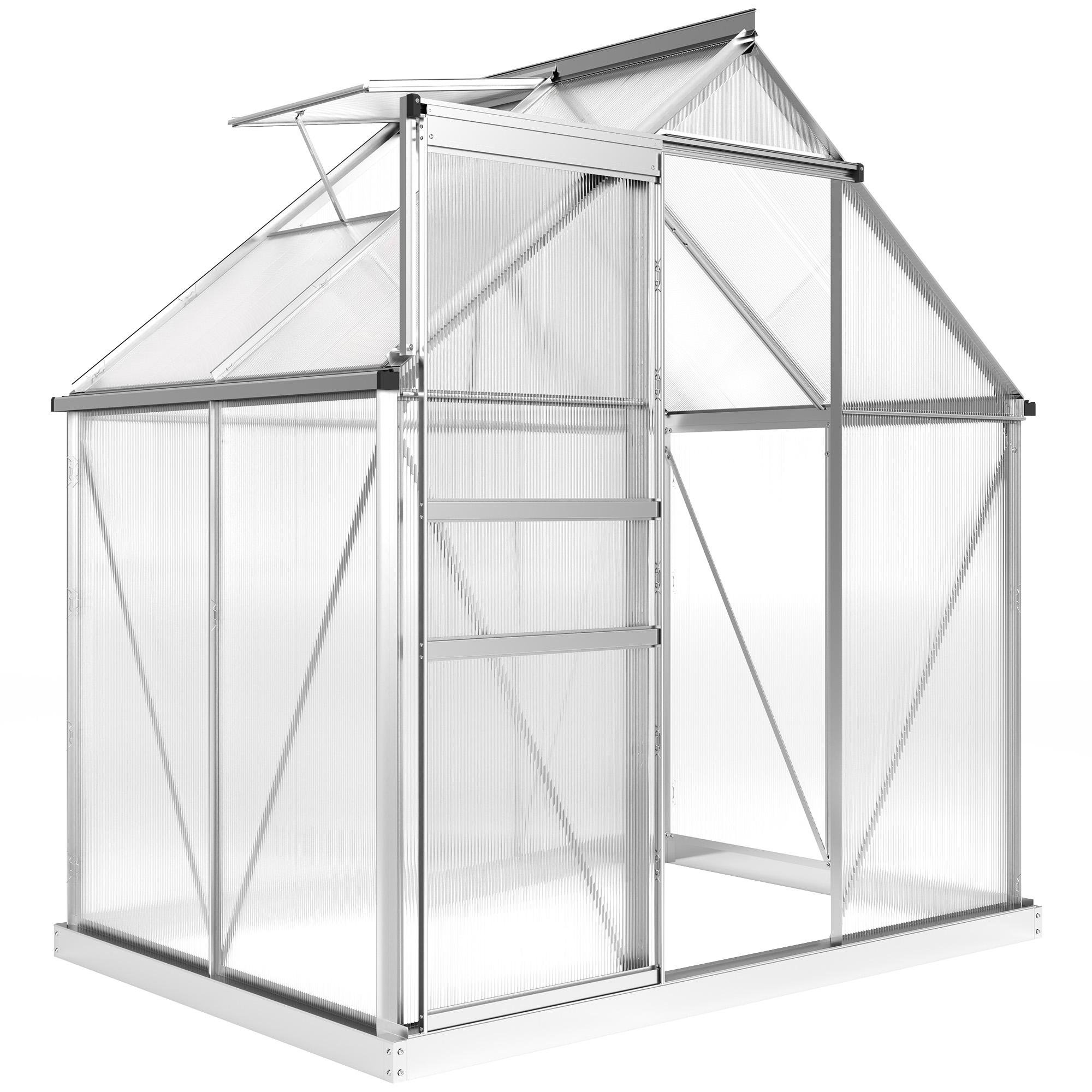 Clear 6 x 4 Greenhouse with Adjustable Roof Vent