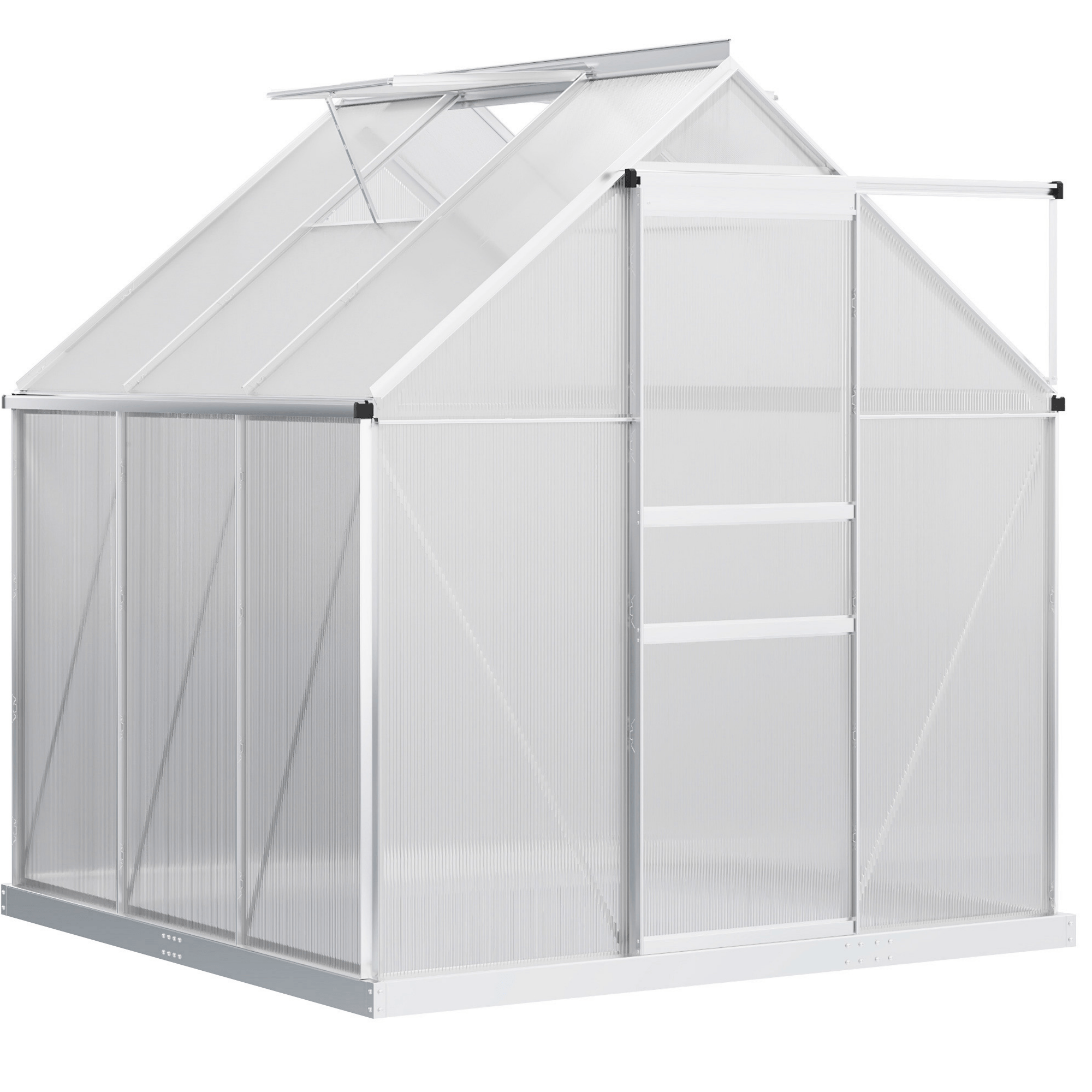 6 x 6 Polycarbonate Greenhouse with Roof Vents