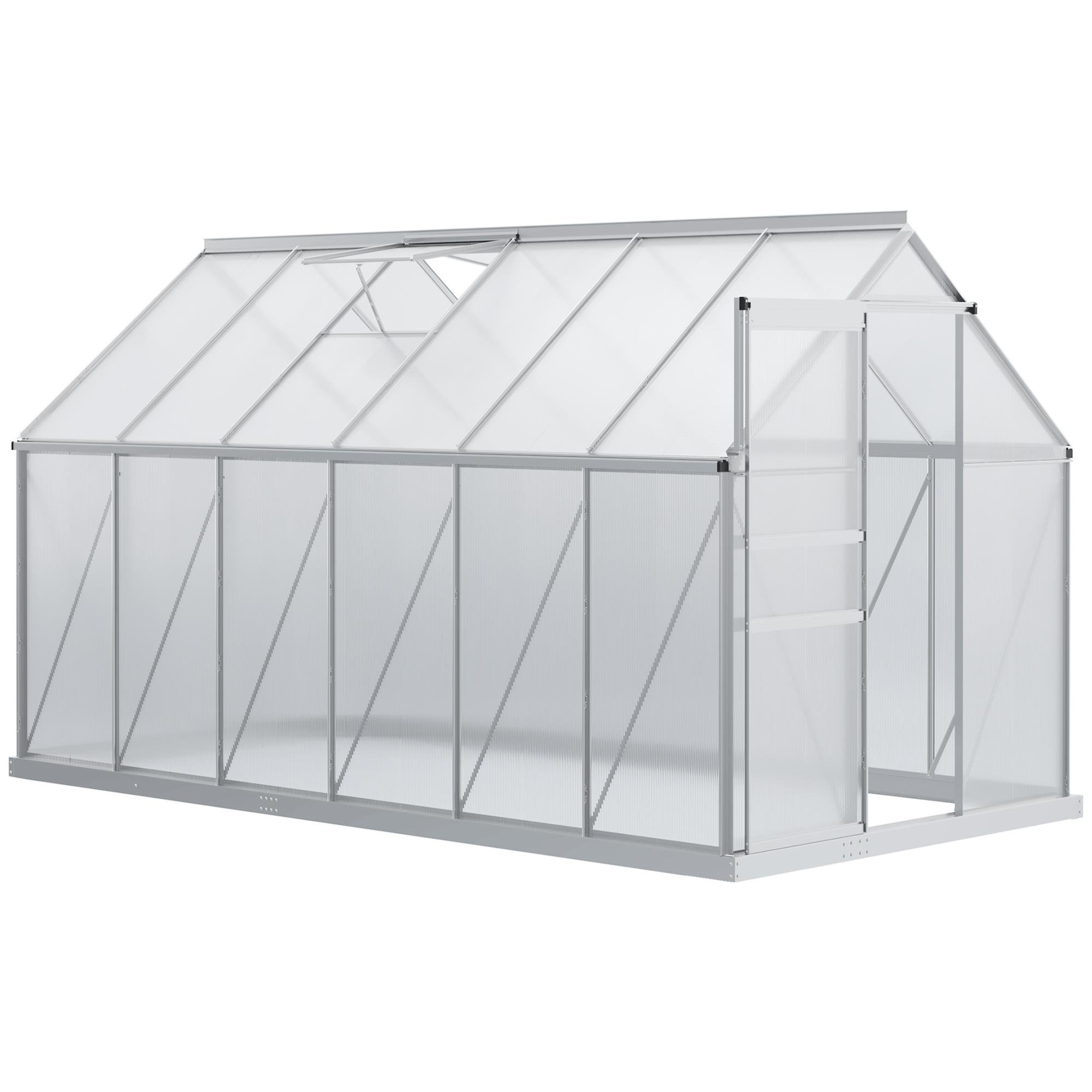 6 x 12 Clear Greenhouse with Adjustable Roof Vent
