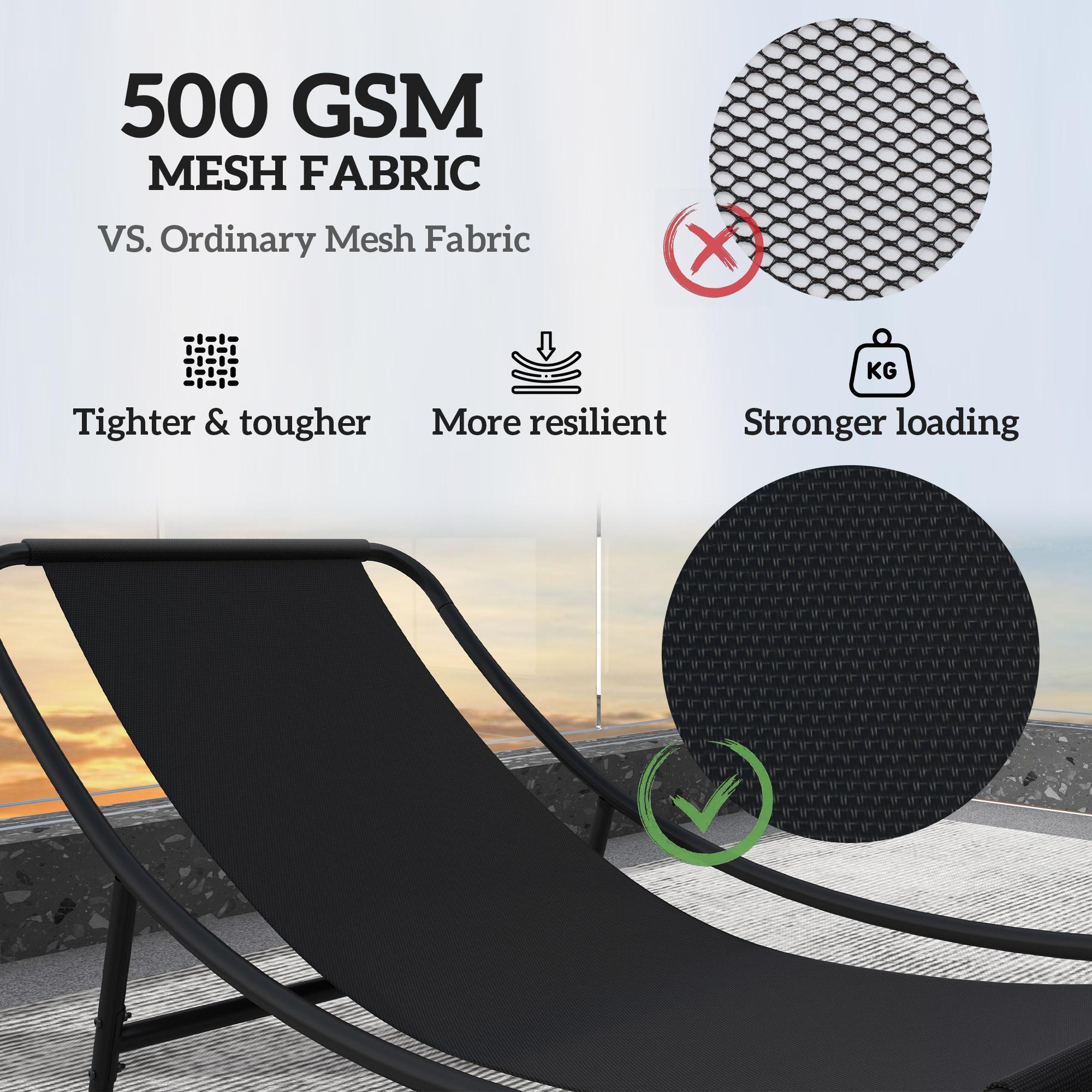 Close view of 500 gsm breathable mesh fabric on rocking chair