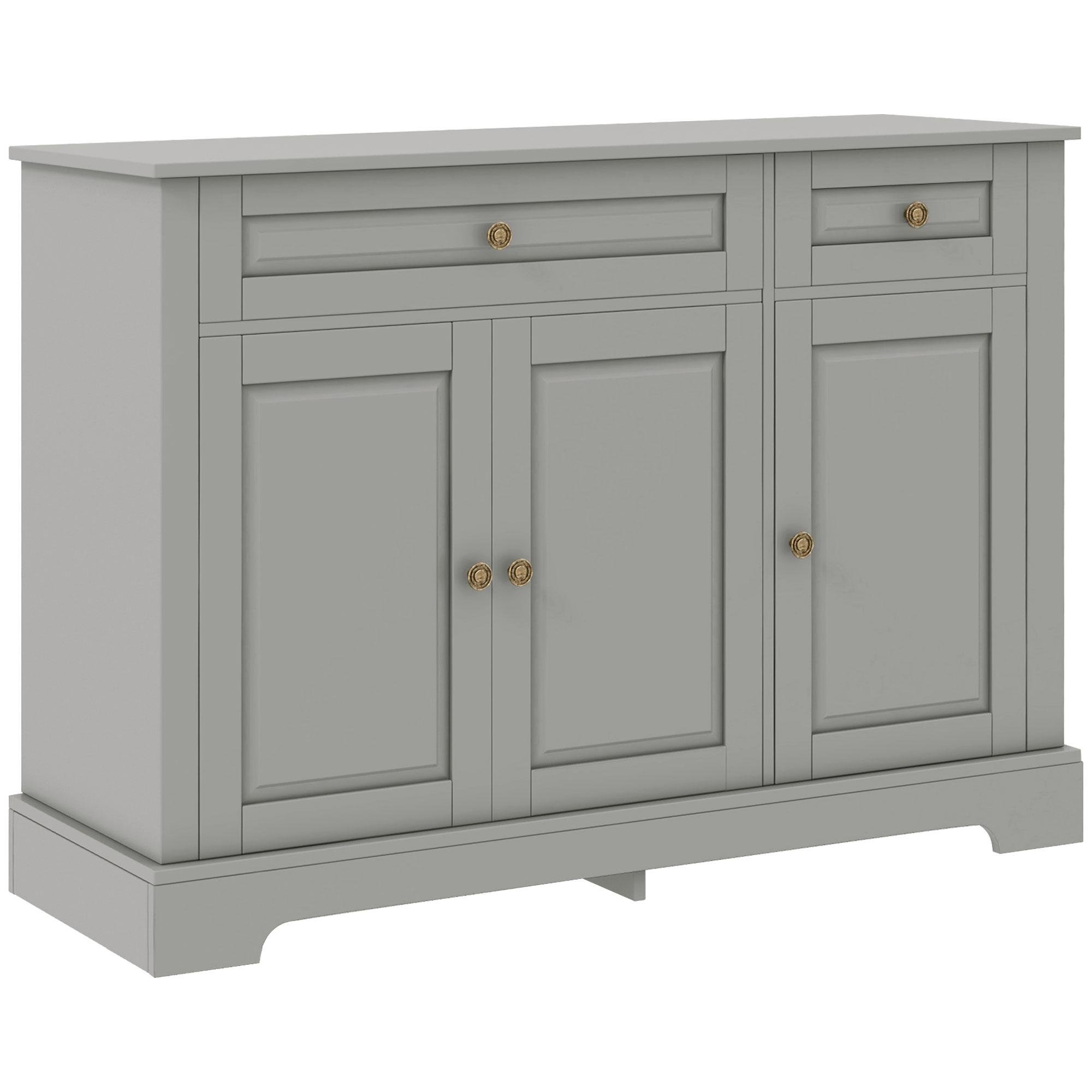 Grey Three Cabinet Sideboard with Adjustable Shelves