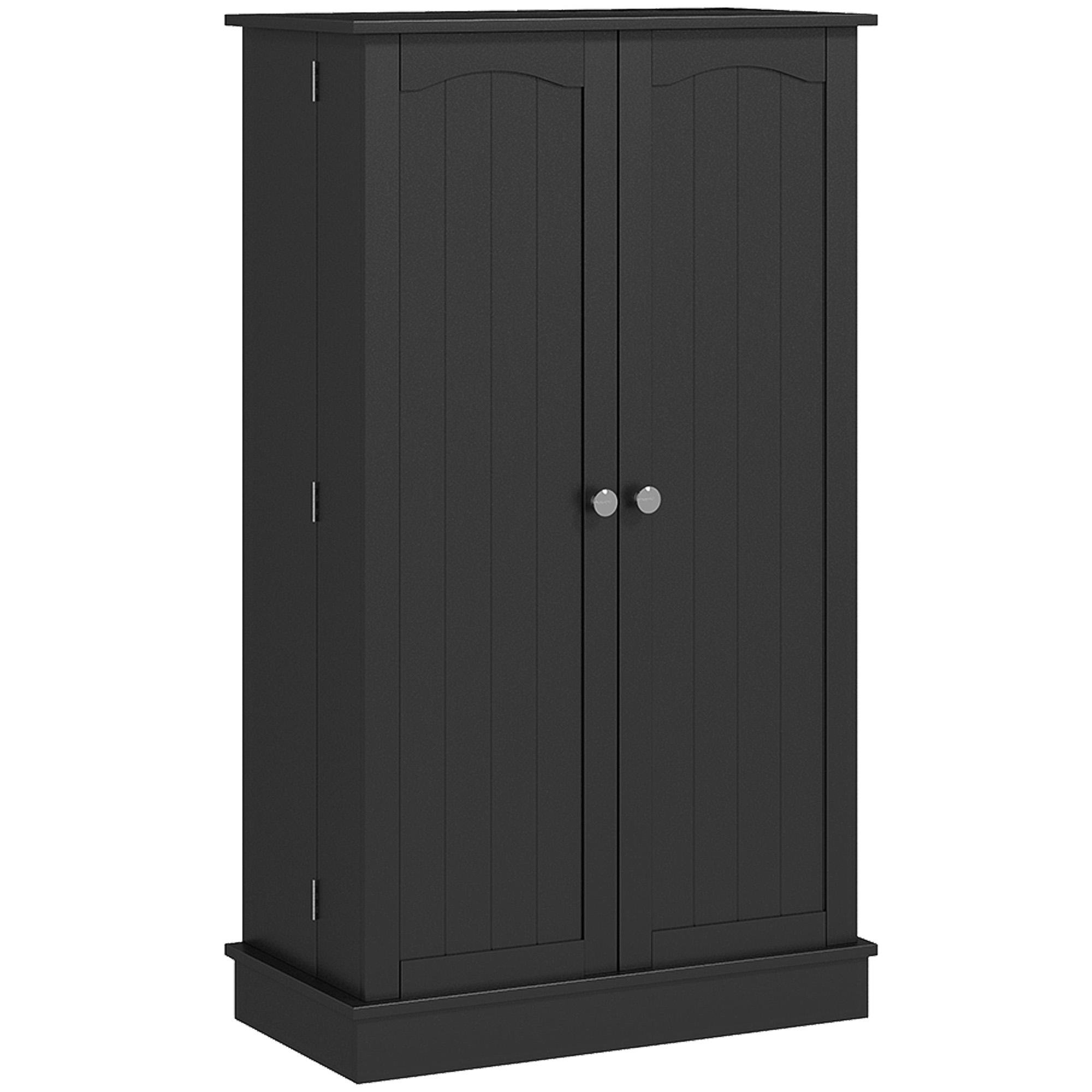 Black 12 Rack Pantry Cabinet with 5-Tier Shelving