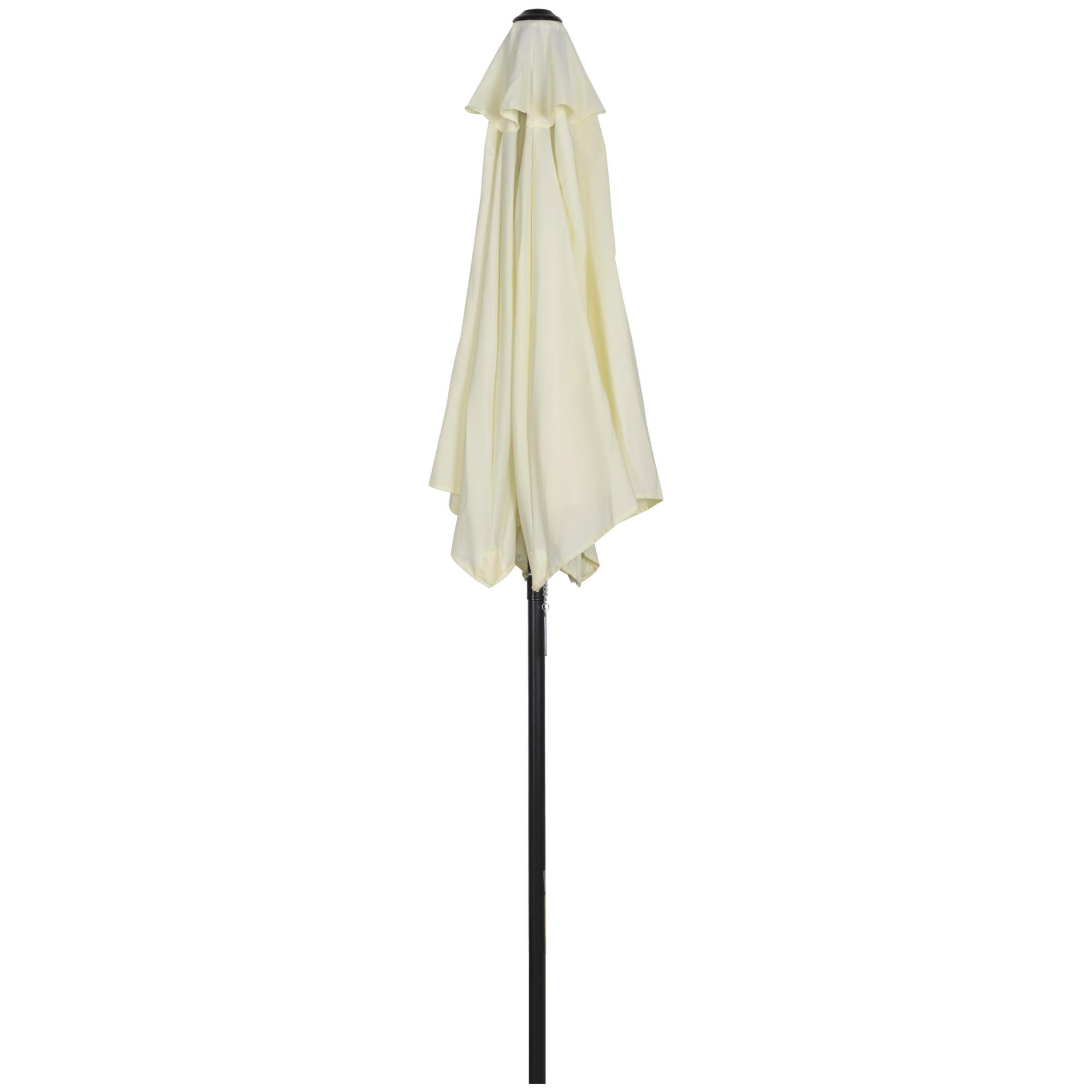 Cream White Aluminum Patio Umbrella with Push-Open Design