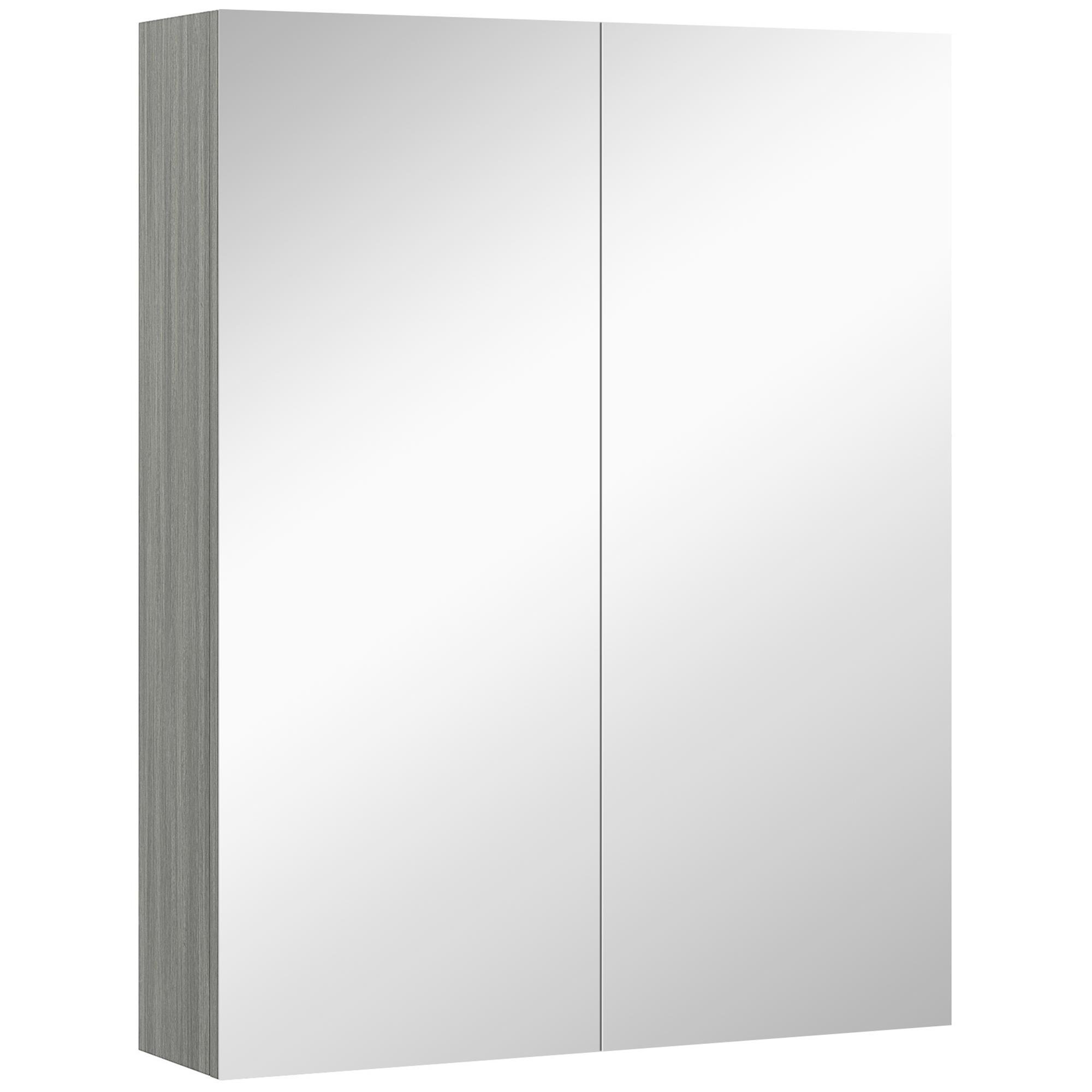 Grey 23.5 inch mirror cabinet with adjustable shelf