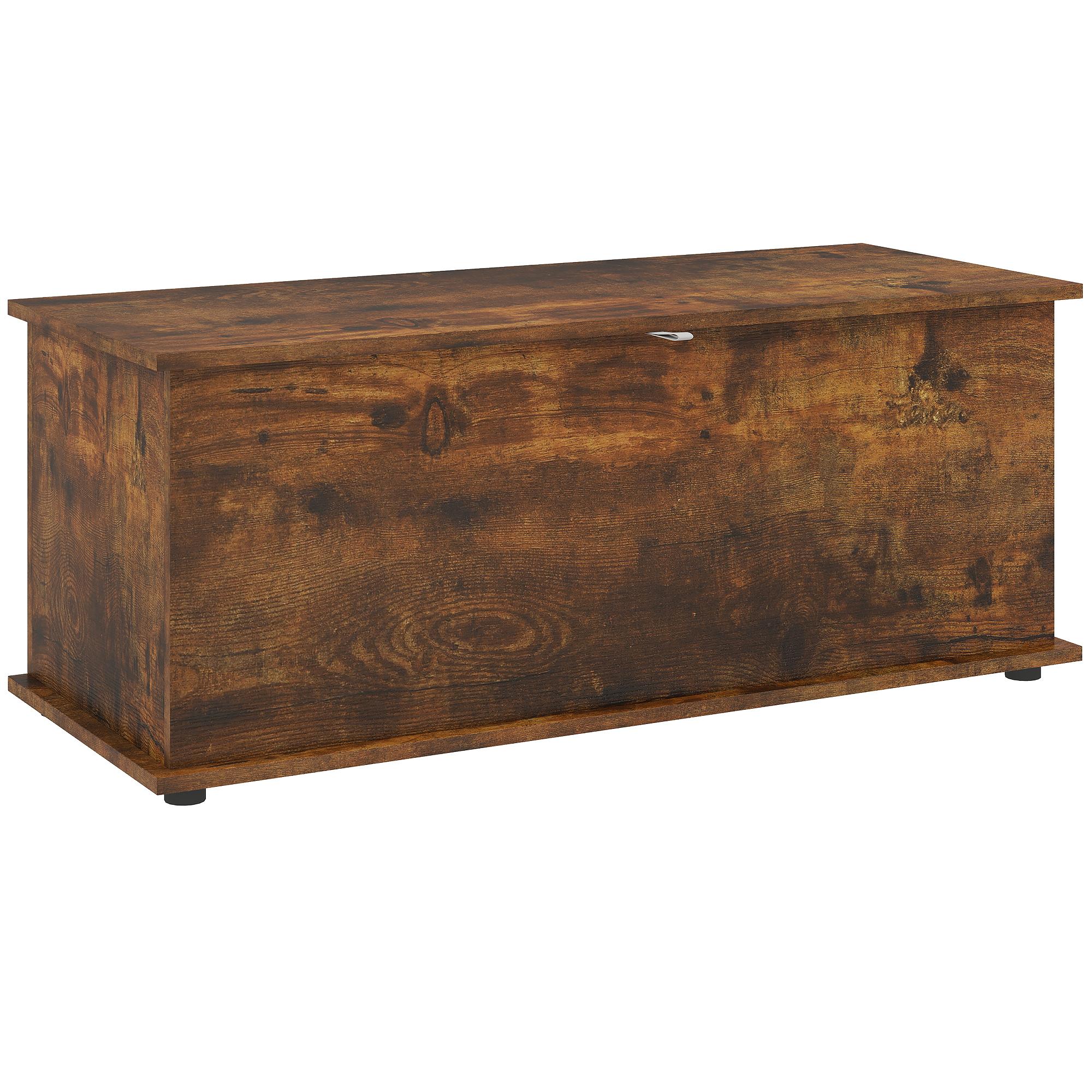 Rustic Brown Storage Chest with Flip-Top Lid, 39.5 in