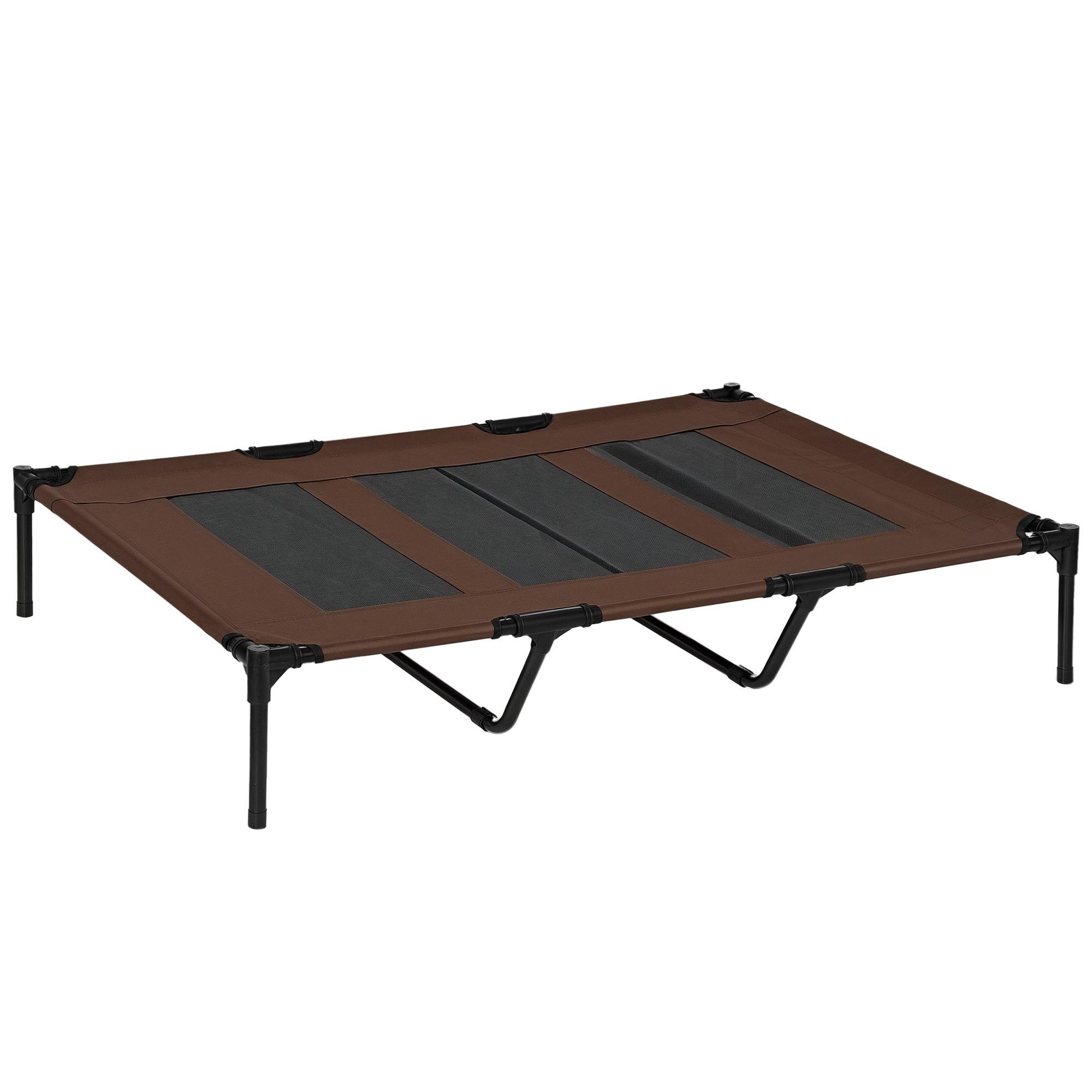 coffee xl elevated dog bed with breathable Oxford fabric