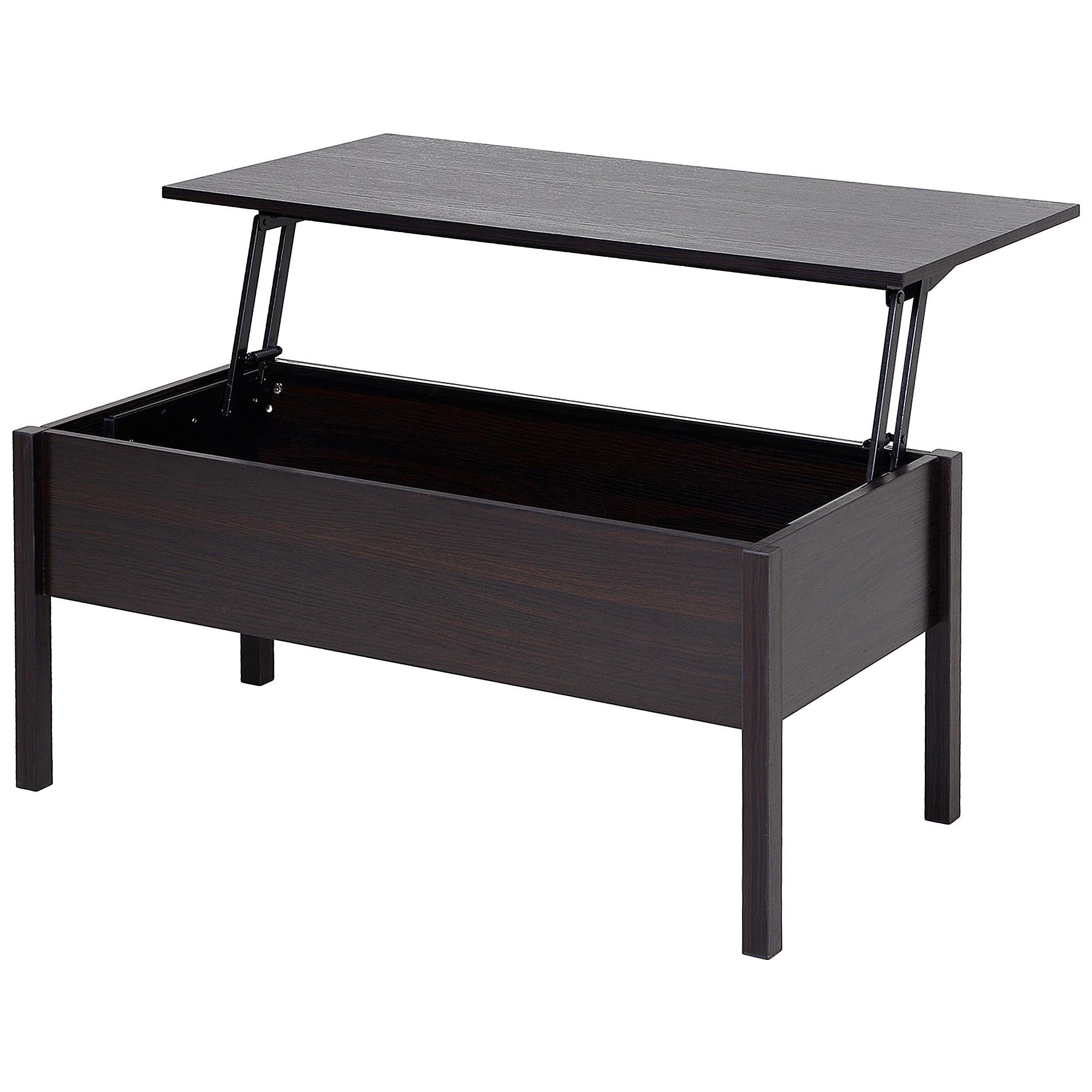Coffee lift top table with hidden storage, 38.5 in