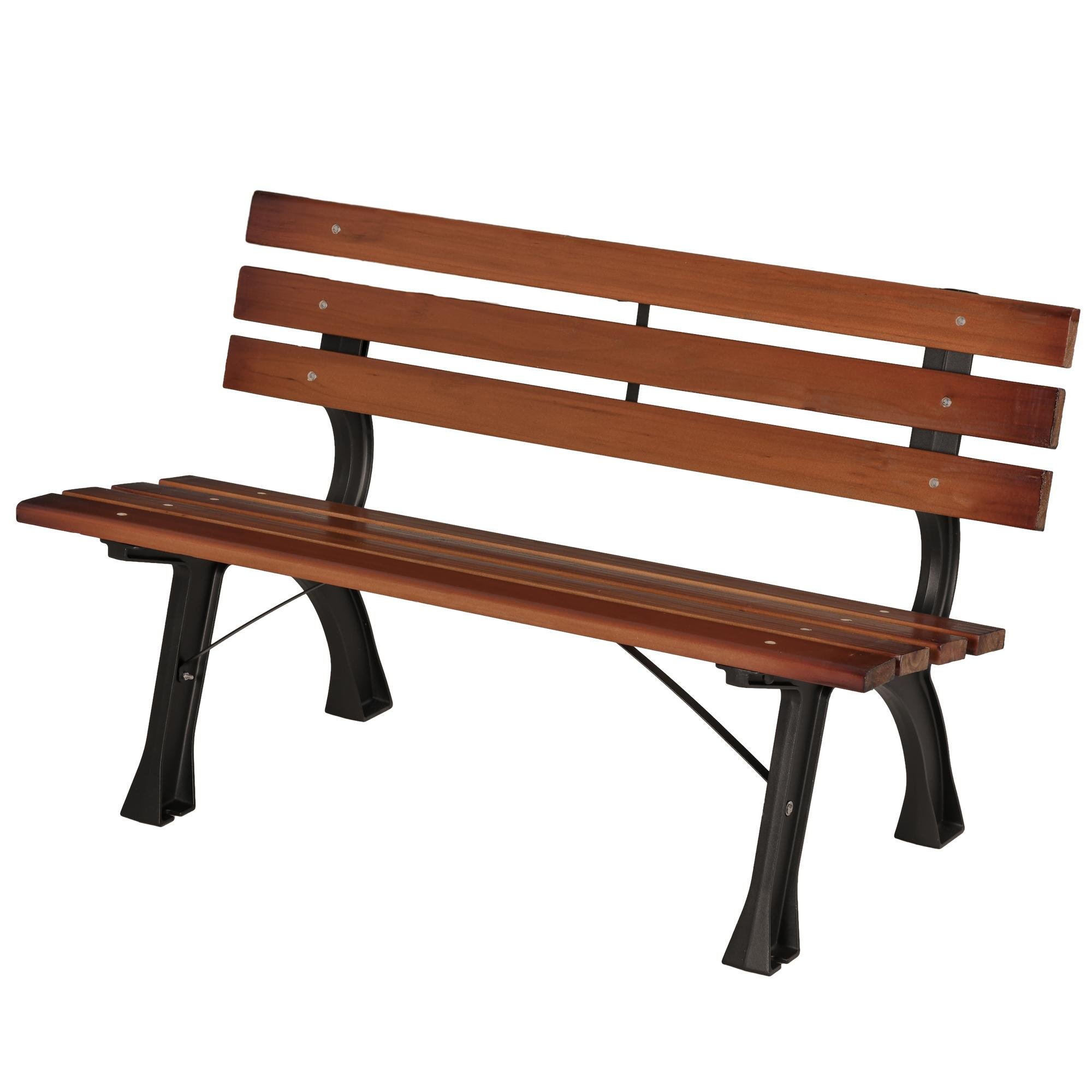Coffee Aluminum Garden Bench for Two, 47.2 in