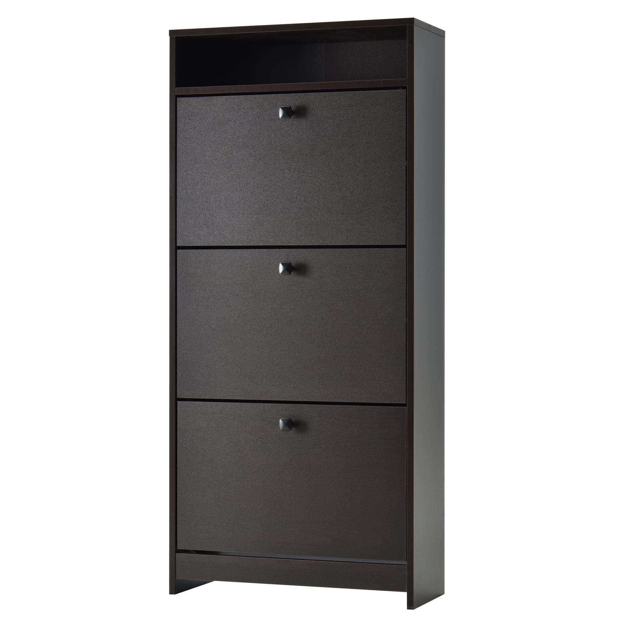 Coffee 9 Pair Shoe Cabinet with Adjustable Shelves