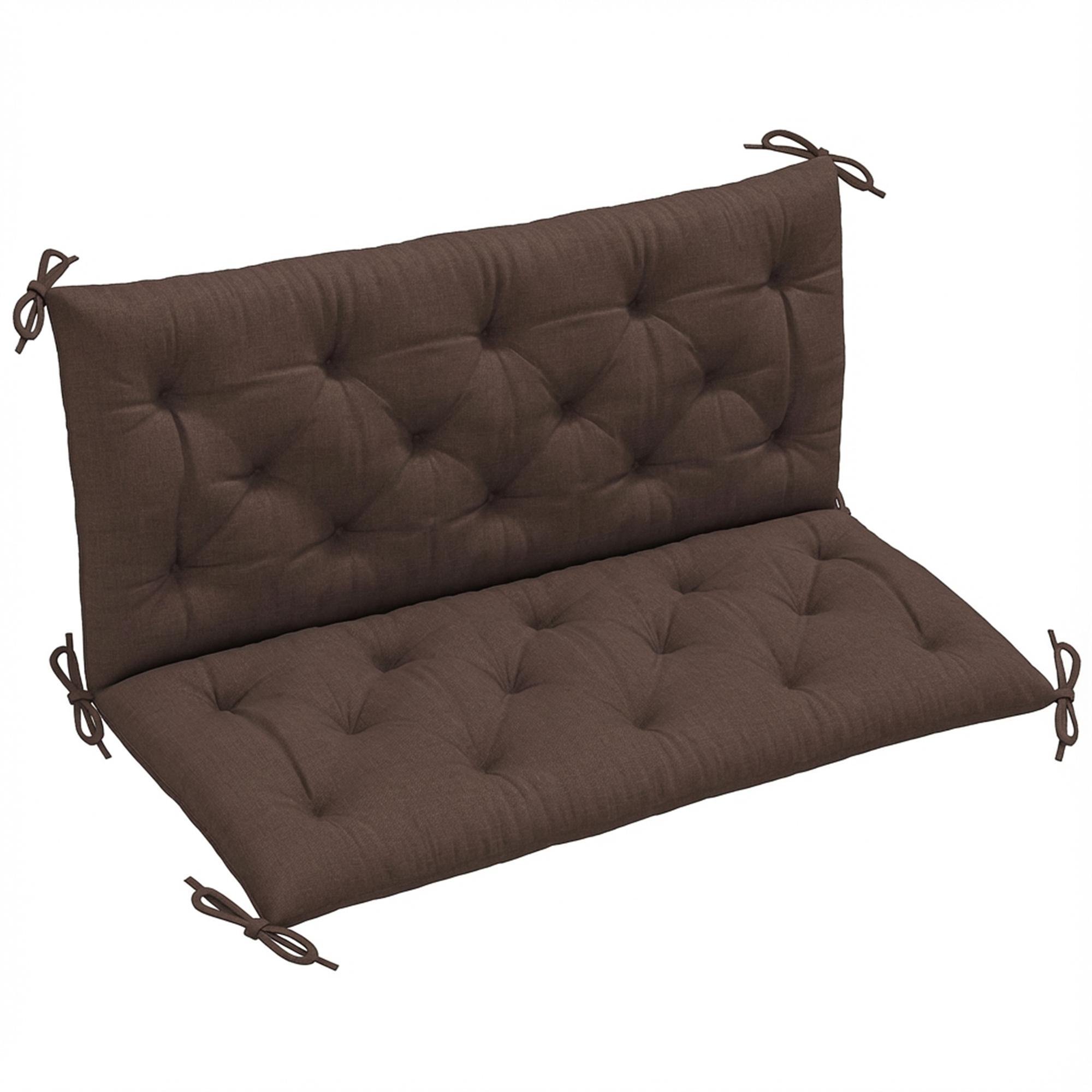 coffee two seater bench cushion with ties, 47.2 x 43.3 in