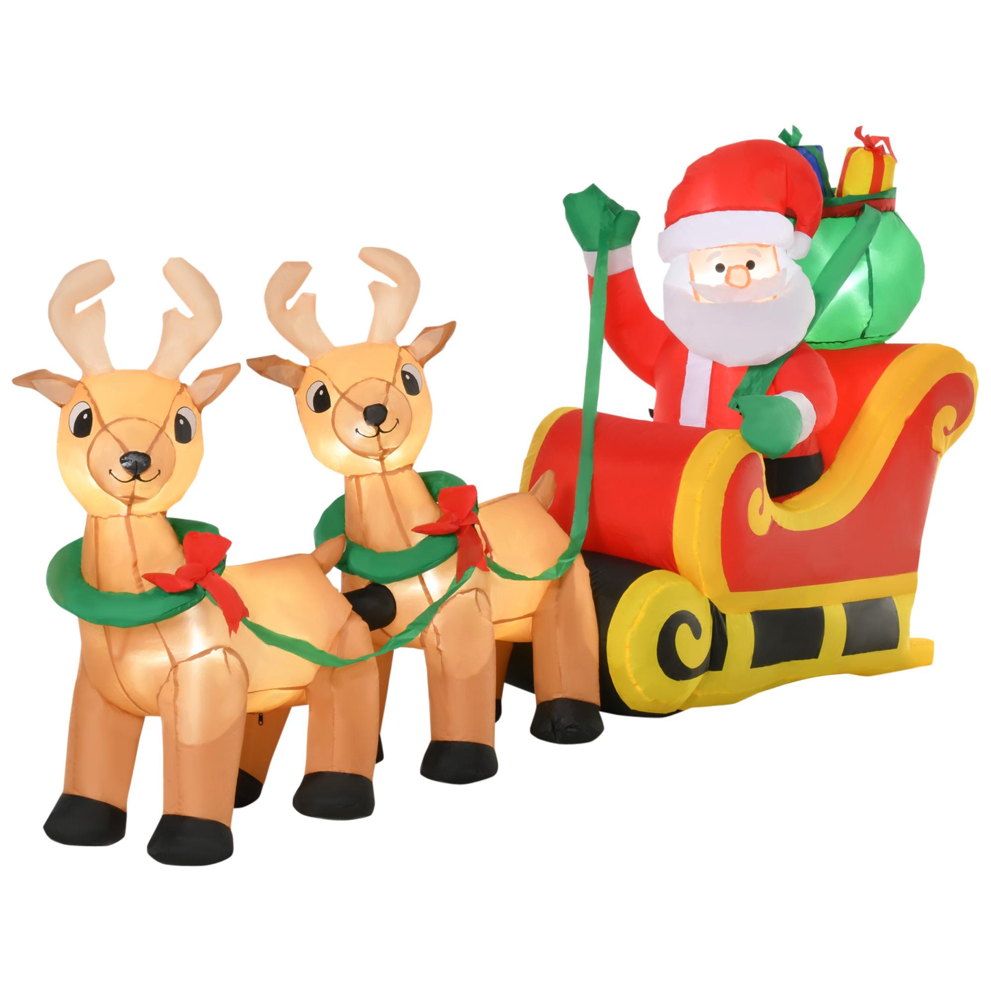 240 cm Santa Sleigh Inflatable with LED Lights