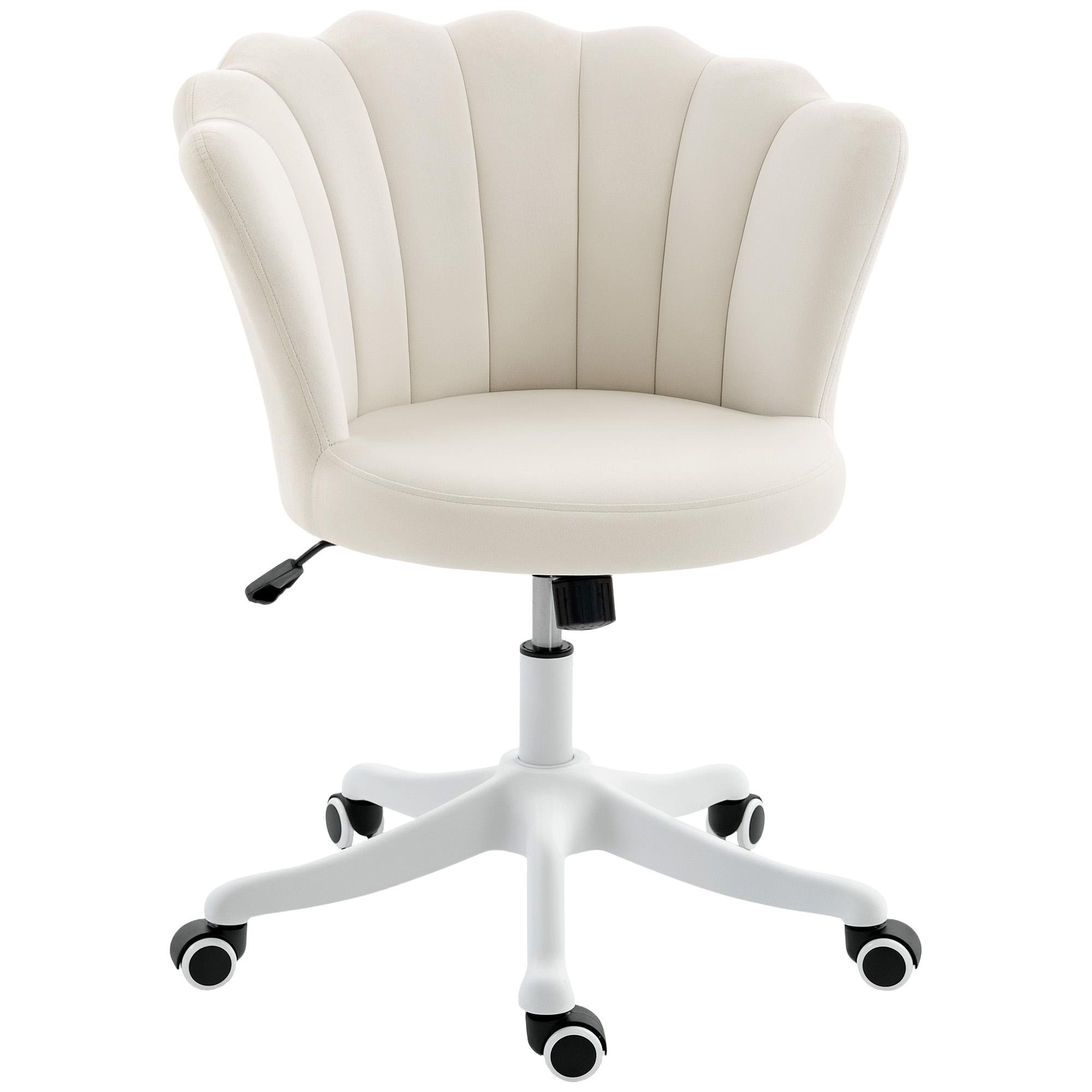 Cream Lotus Swivel Chair with Adjustable Height, Cream