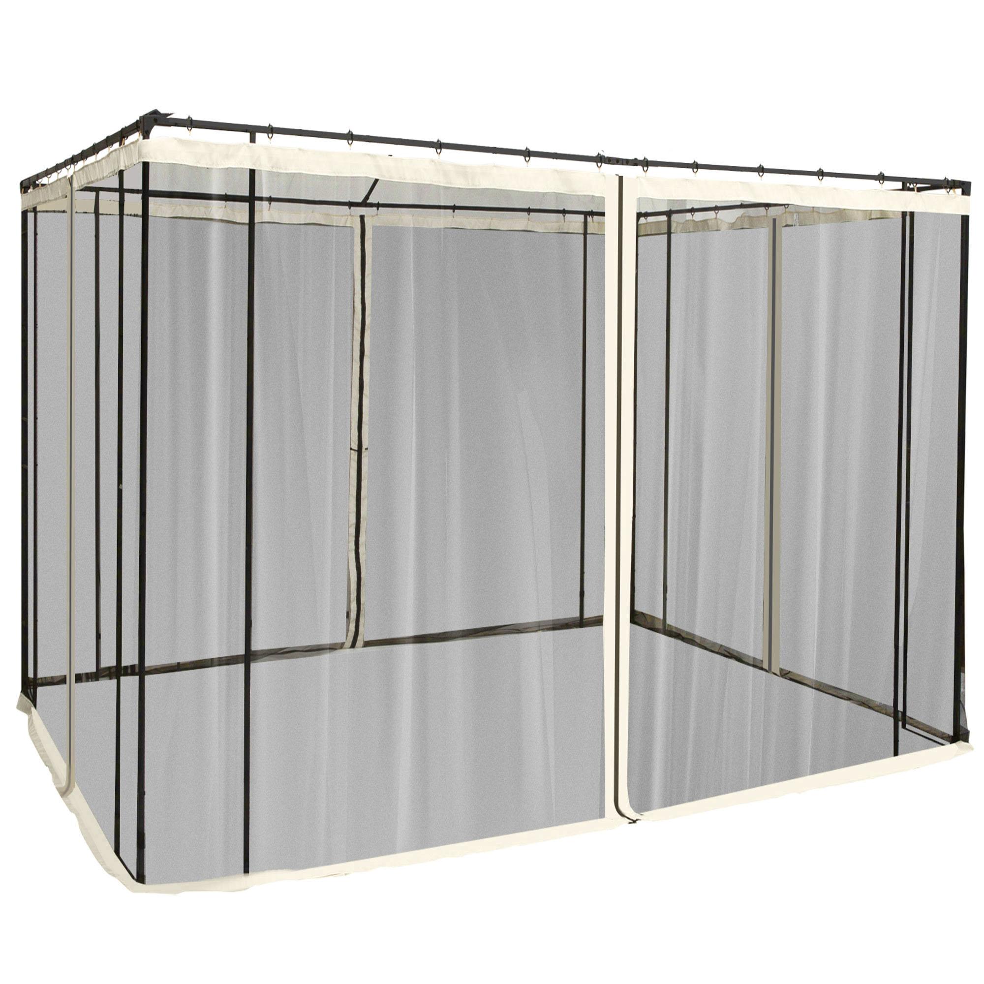 10x10 Gazebo Screen Walls with Zippers, Cream White