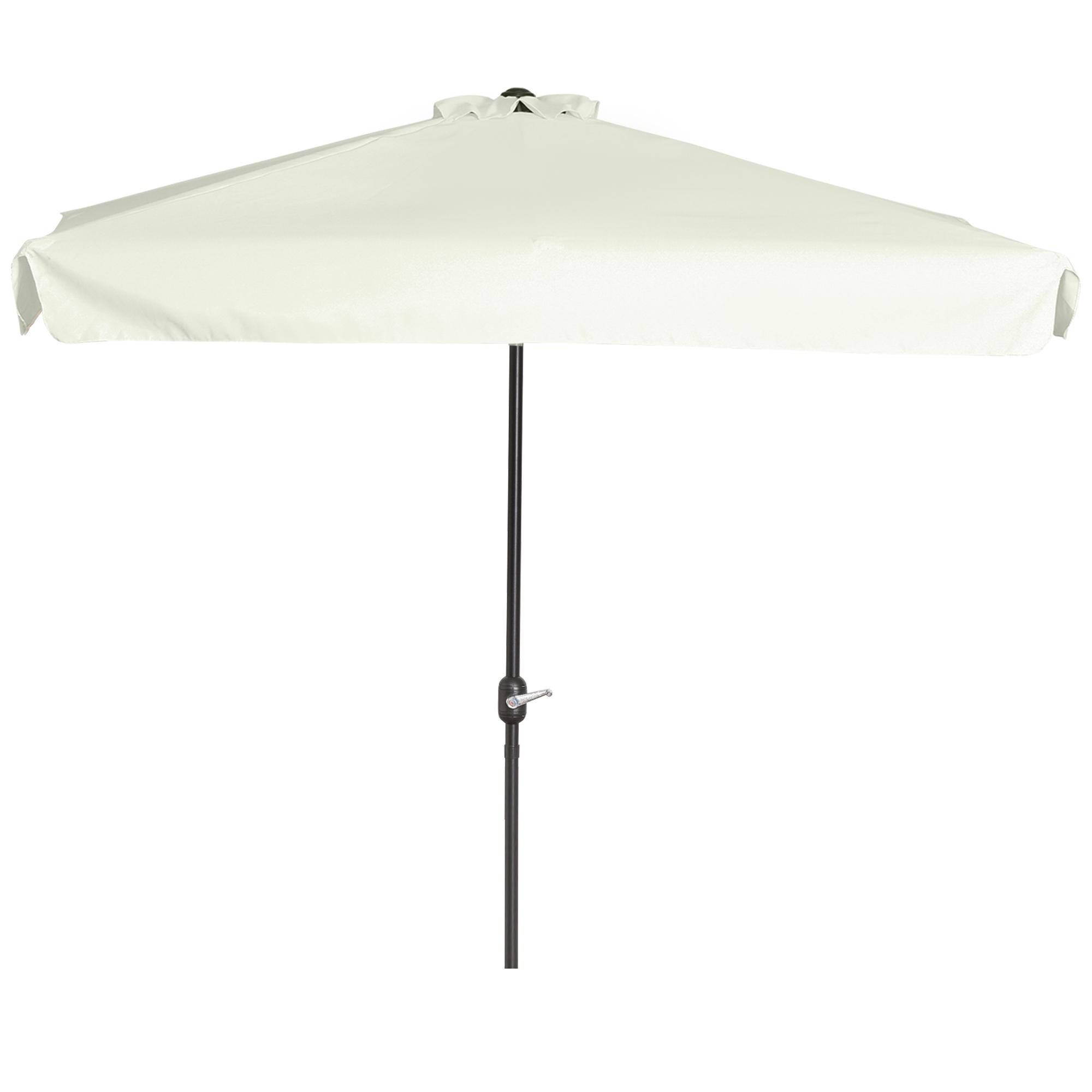7.5ft Cream Half Umbrella with Crank Handle for Balconies