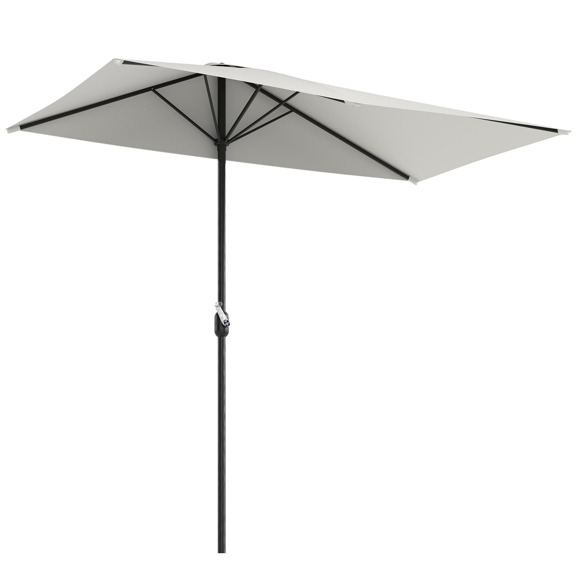 Cream White Half Umbrella with Crank for Balconies
