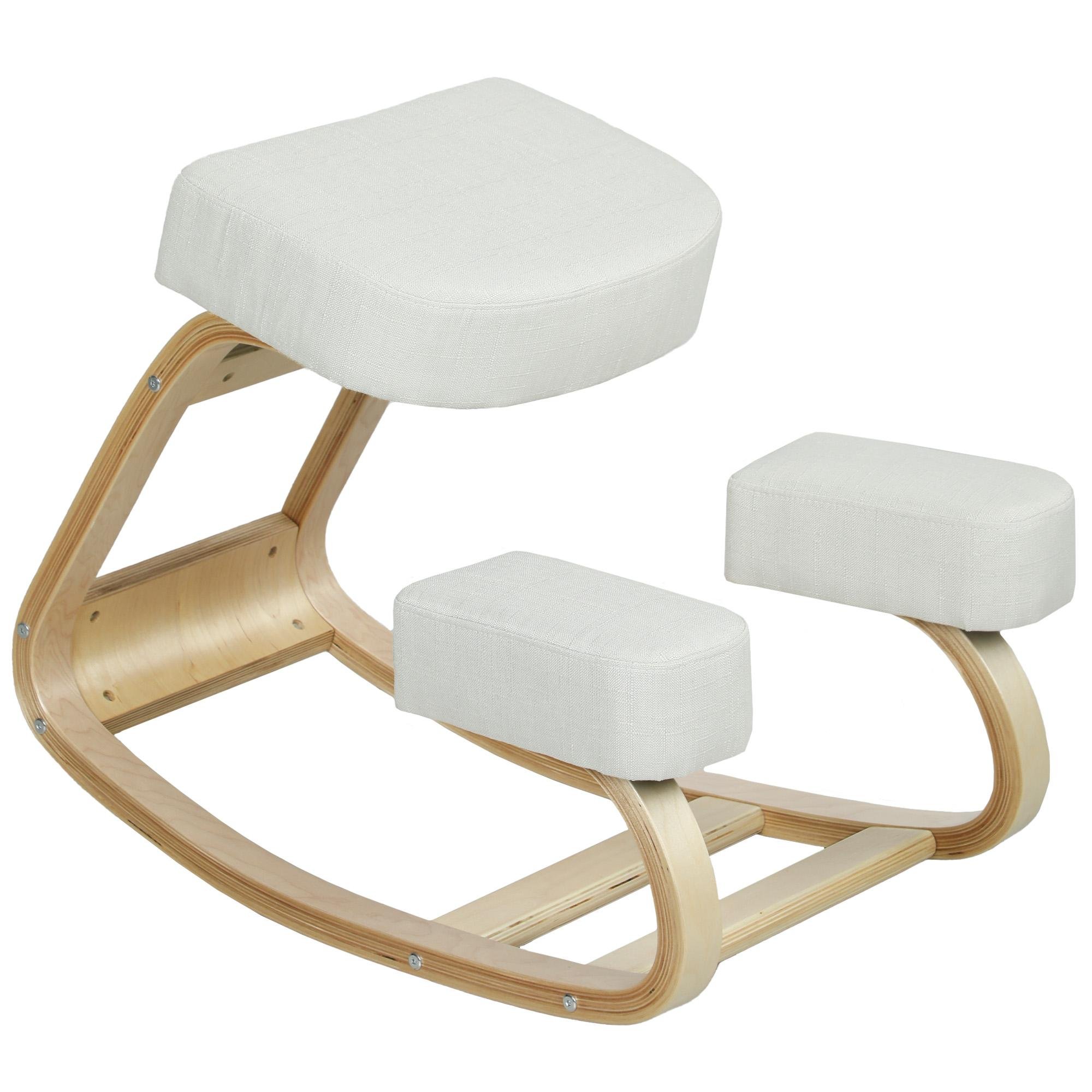 Cream White Kneeling Chair with Thick Padded Supports