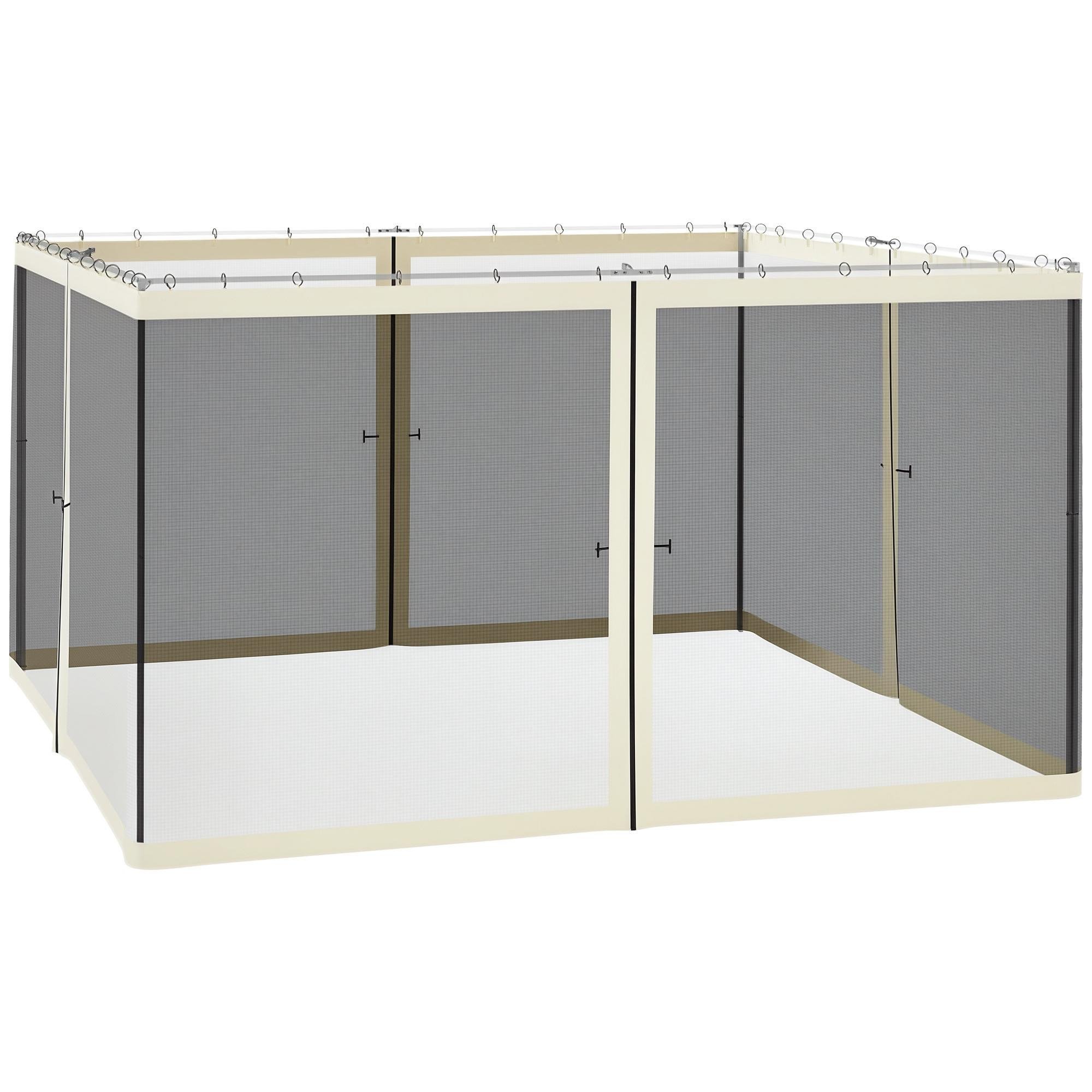 12x12 Cream Gazebo Mesh with Zippers for 4-Panel Canopies