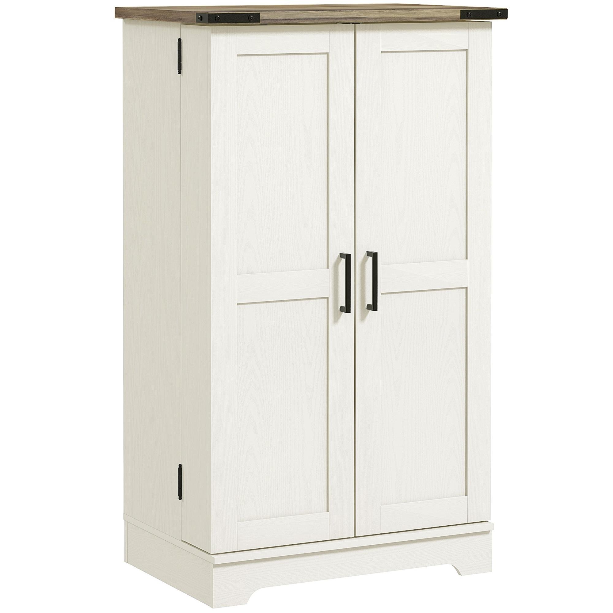 Cream White 5 Tier Pantry with Adjustable Shelf