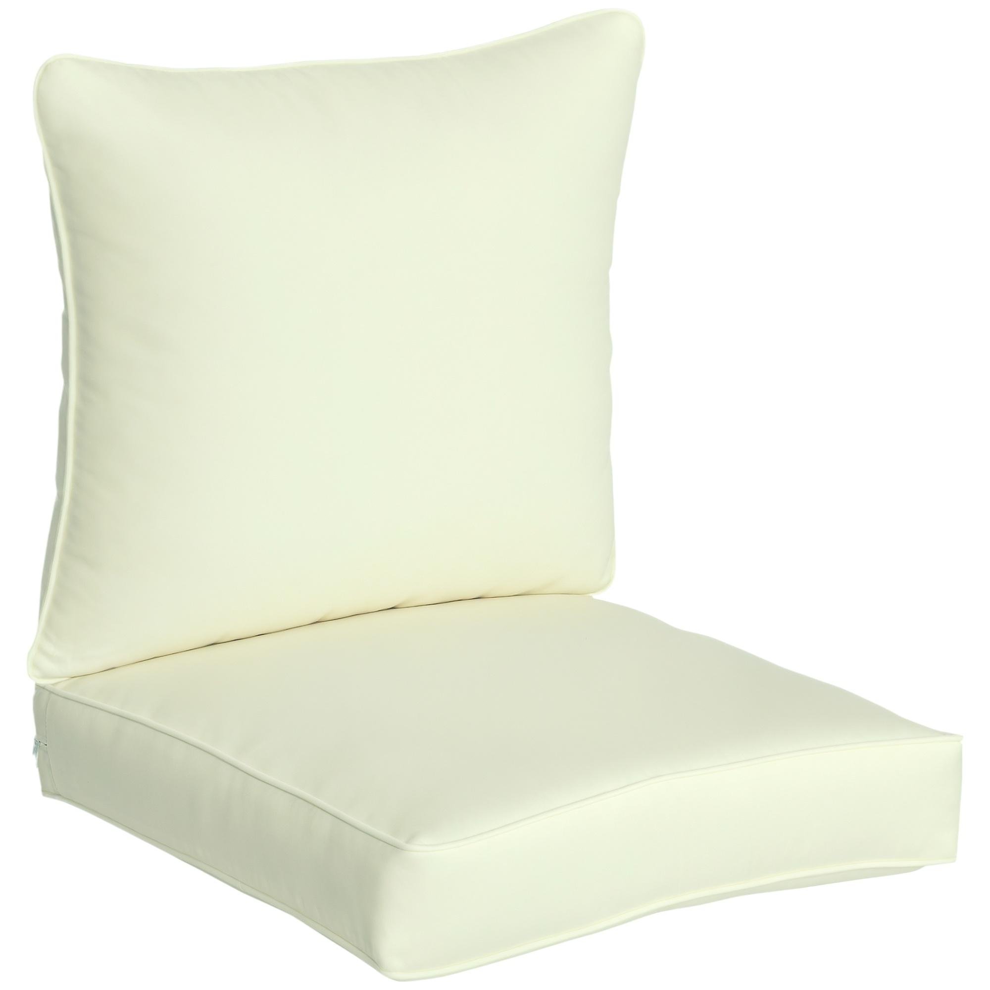 Cream White Deep Seat Cushions with Thick Foam Filling