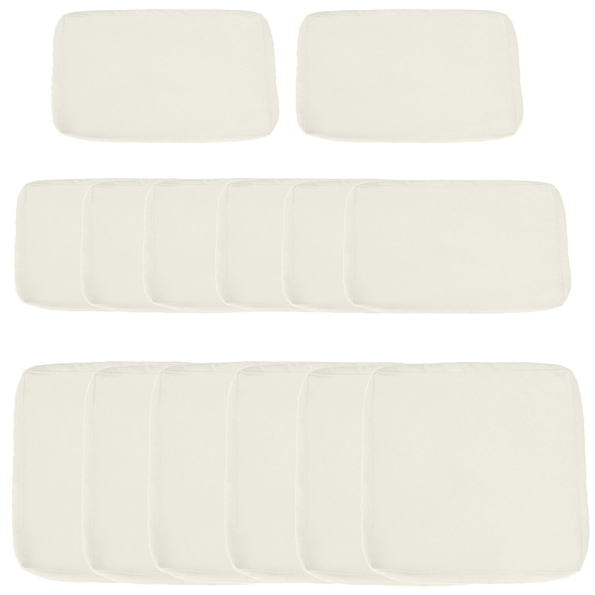Cream White Rattan Covers, 14-Piece Polyester Set