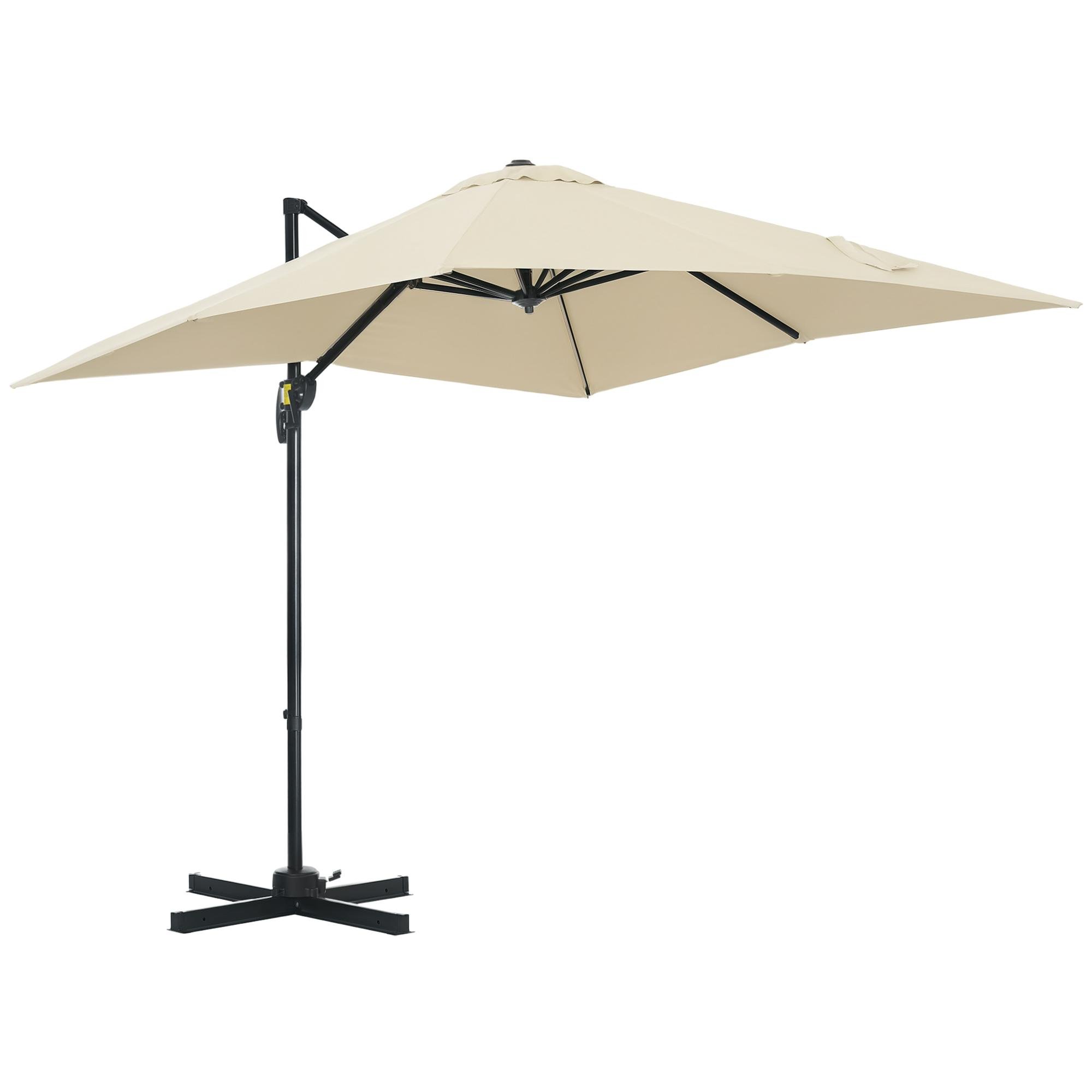 Cream White 8ft Offset Umbrella with 360° Rotation