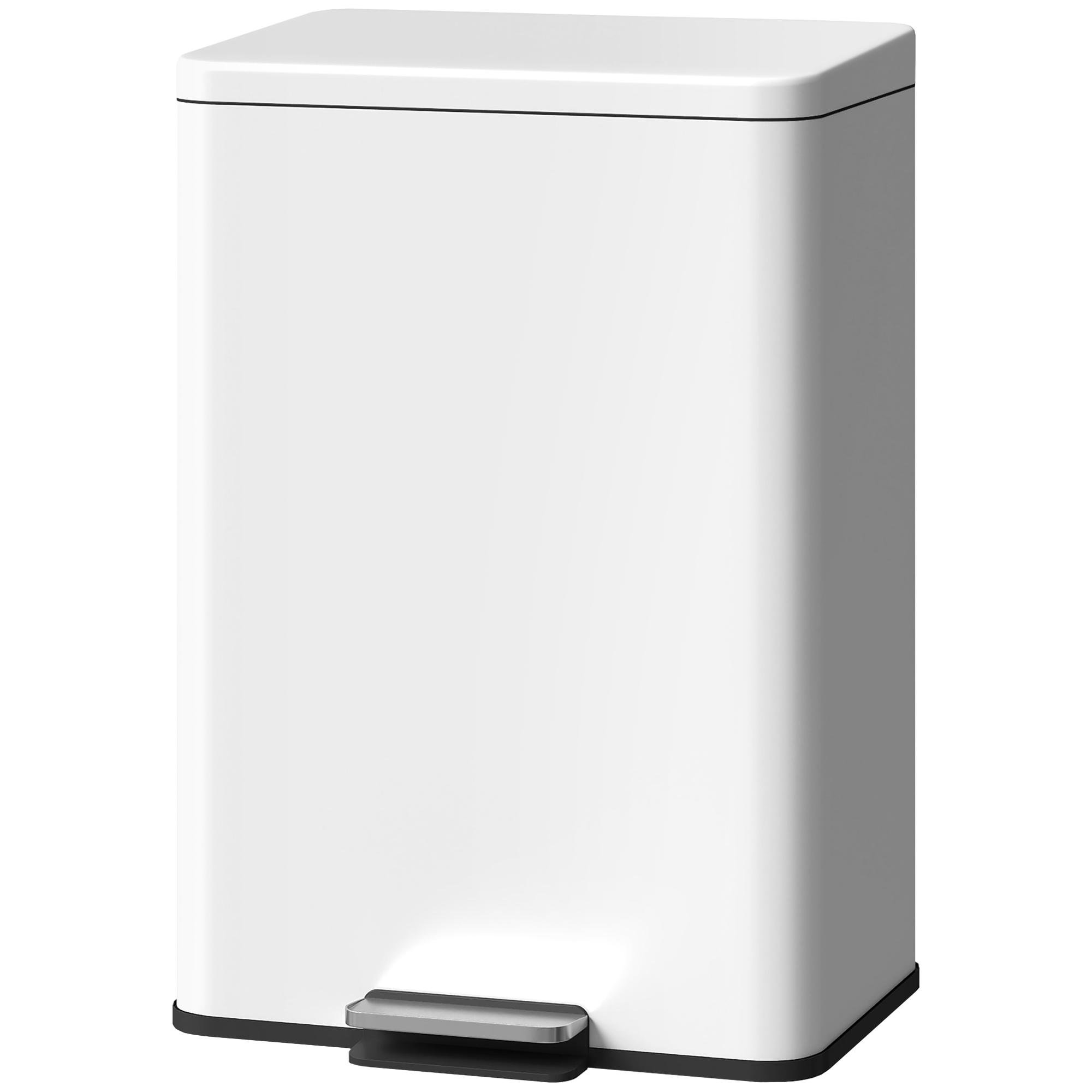 Cream White 20L Pedal Bin with Soft-Close Lid
